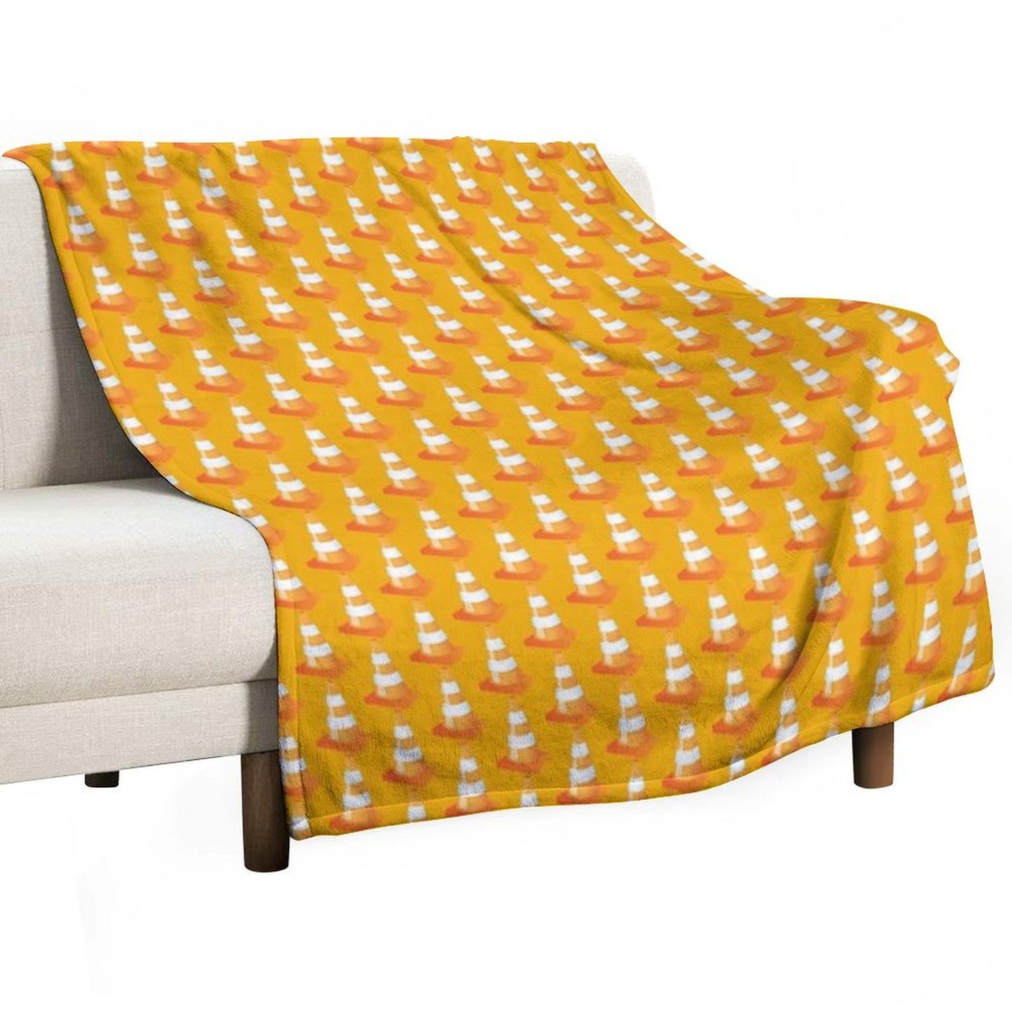 Traffic Cone Funny Road Marker Roadworks Design Travel-friendly Throw Blanket