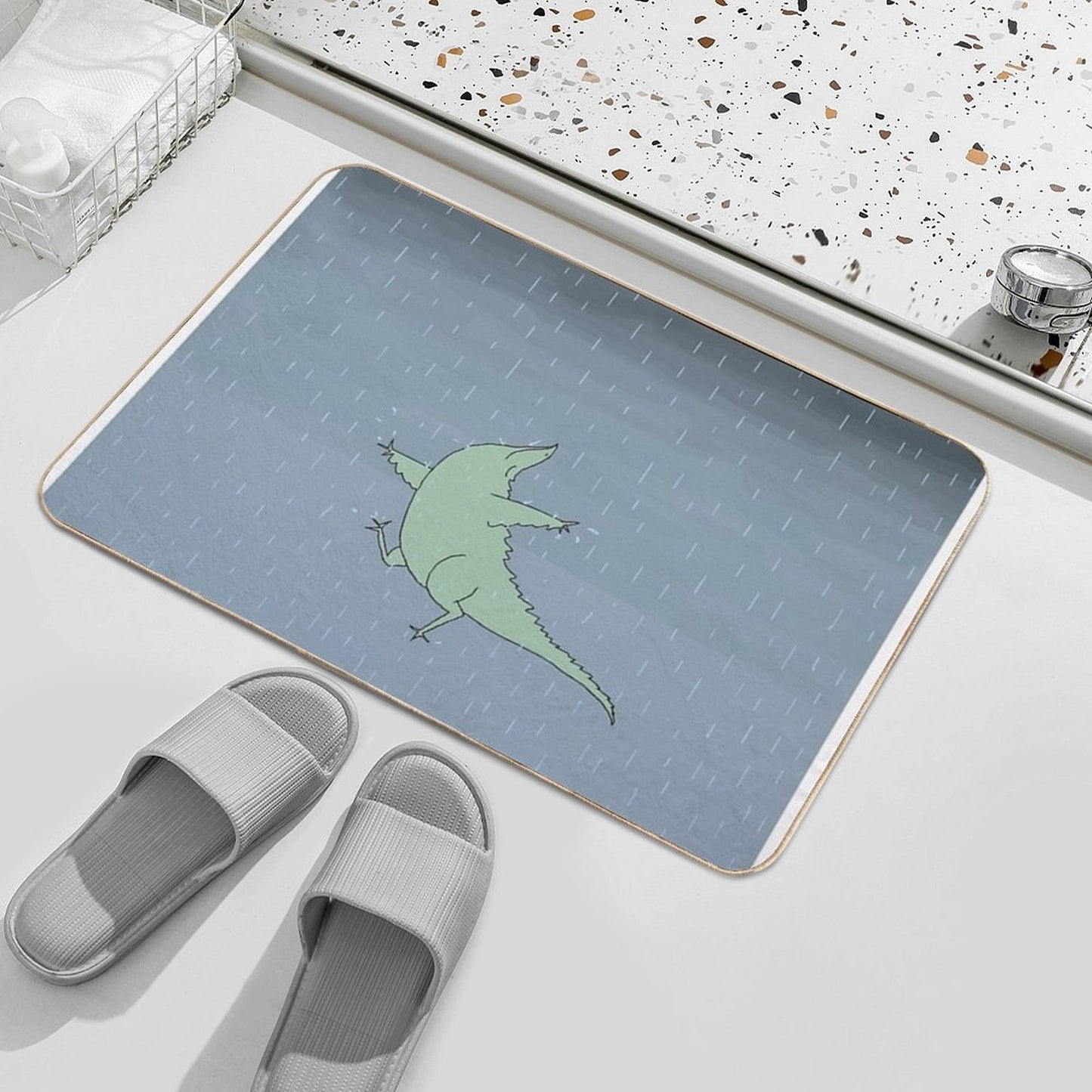 Summer Rain Dinosaur Toxin-Free Bath Mat