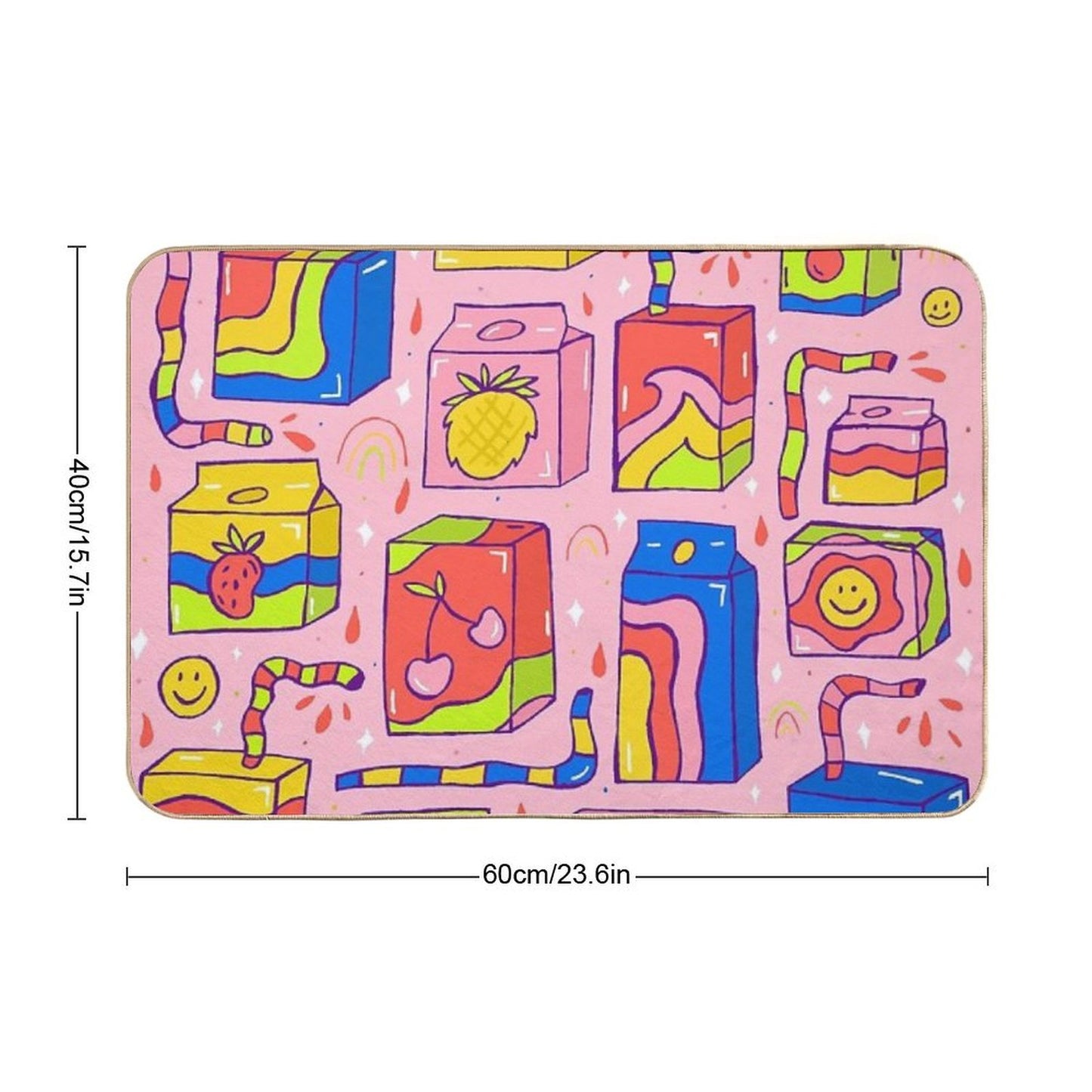 Juice Box Print Long-Lasting Bath Mat