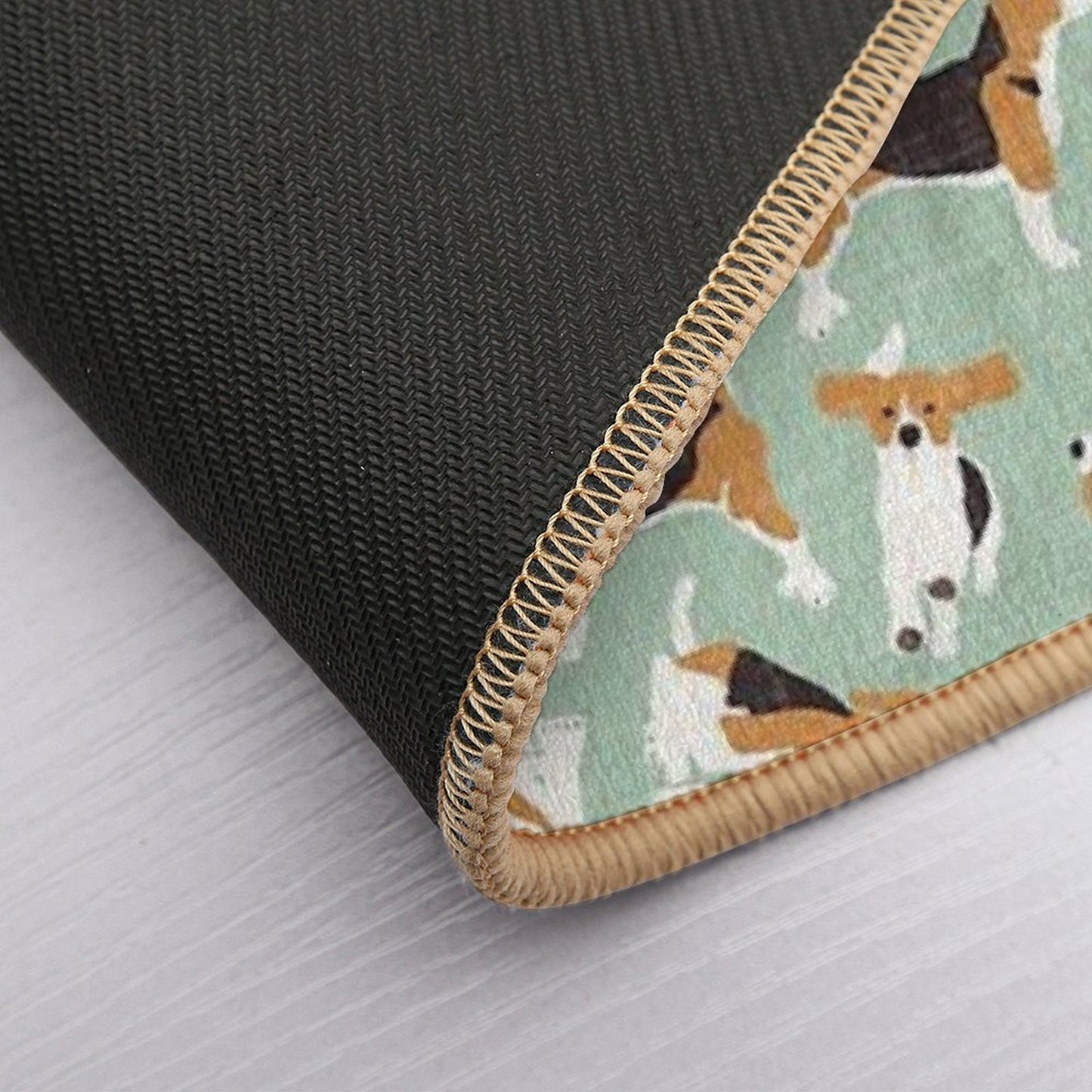 Beagle Scatter Mint Easy Maintenance Bath Mat