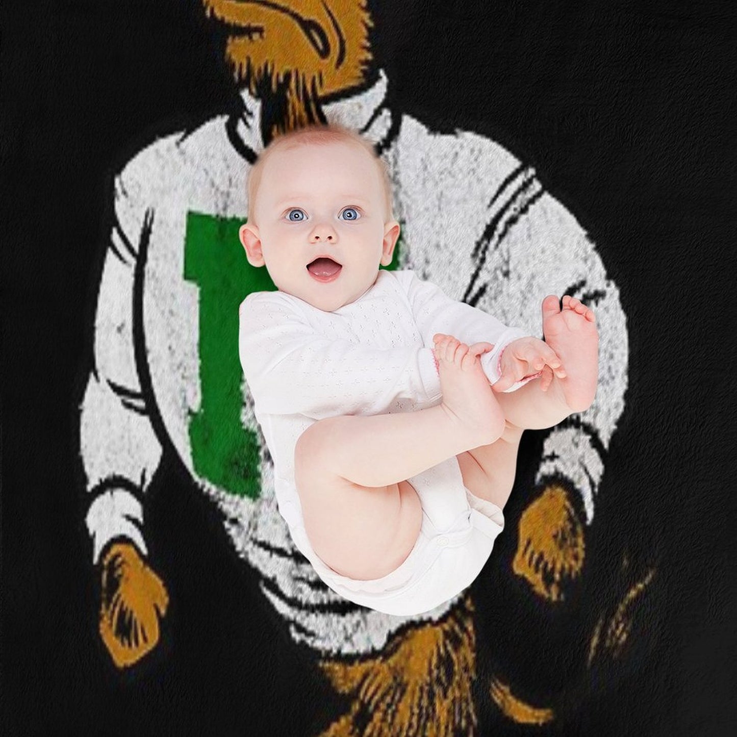 Marshall U. Vintage Retro Mascot Logo - Distressed Version Travel-friendly Throw Blanket