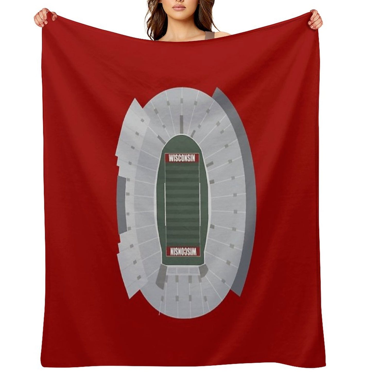 Camp Randall Stadium, University of Wisconsin, Badgers Football Comfort Throw Blanket