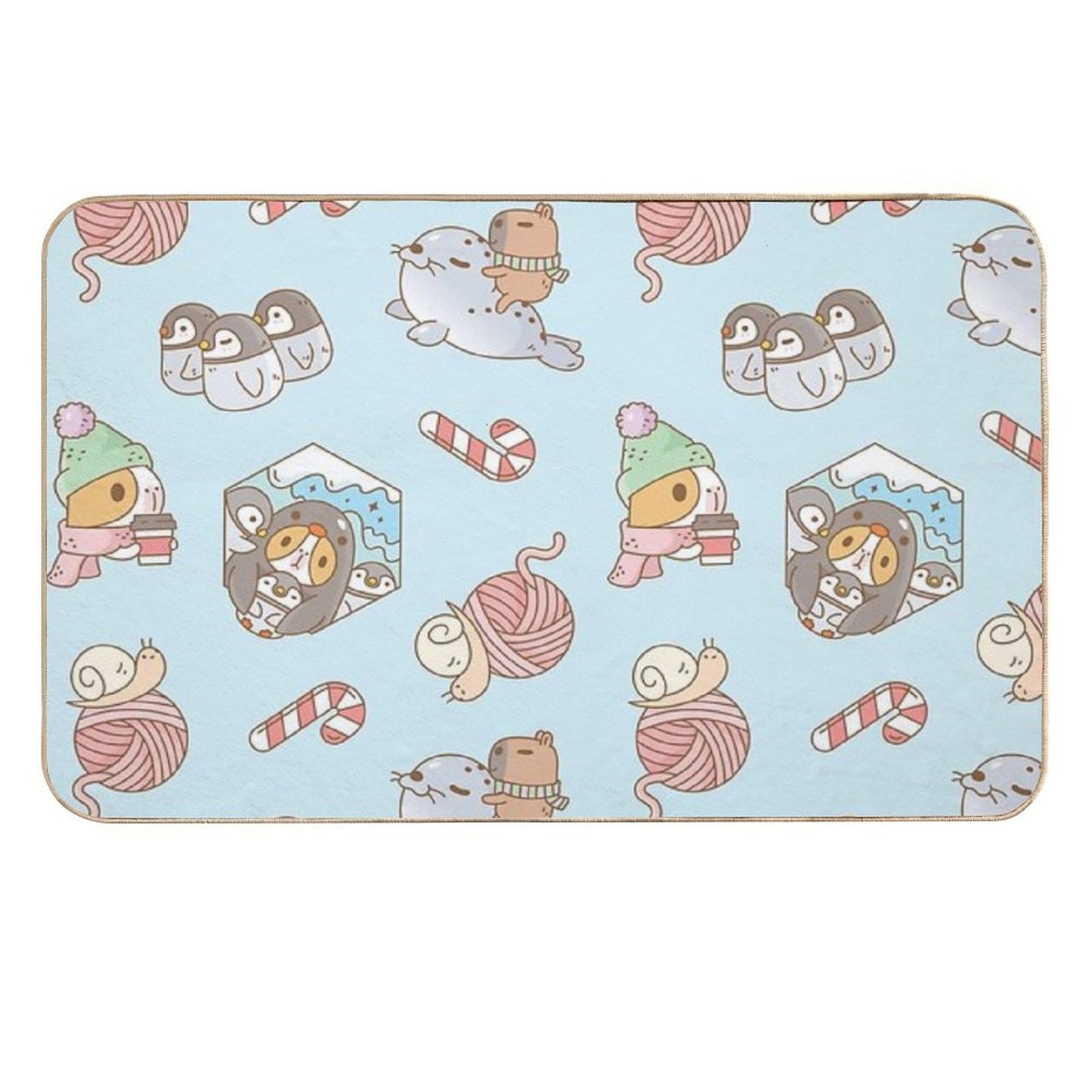 Bubu The Guinea Pig, South Pole Holiday Durable Bath Mat