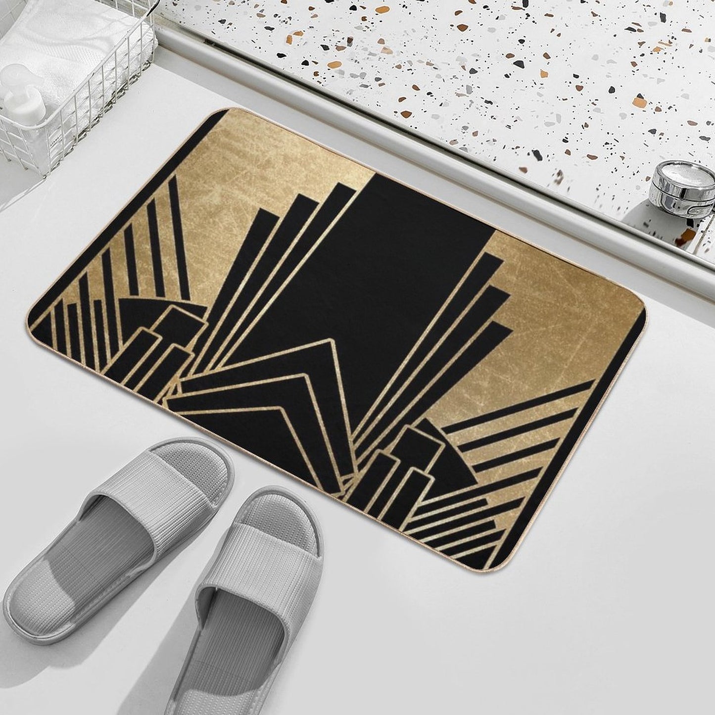 Art Deco Design Non-Slip Bath Mat