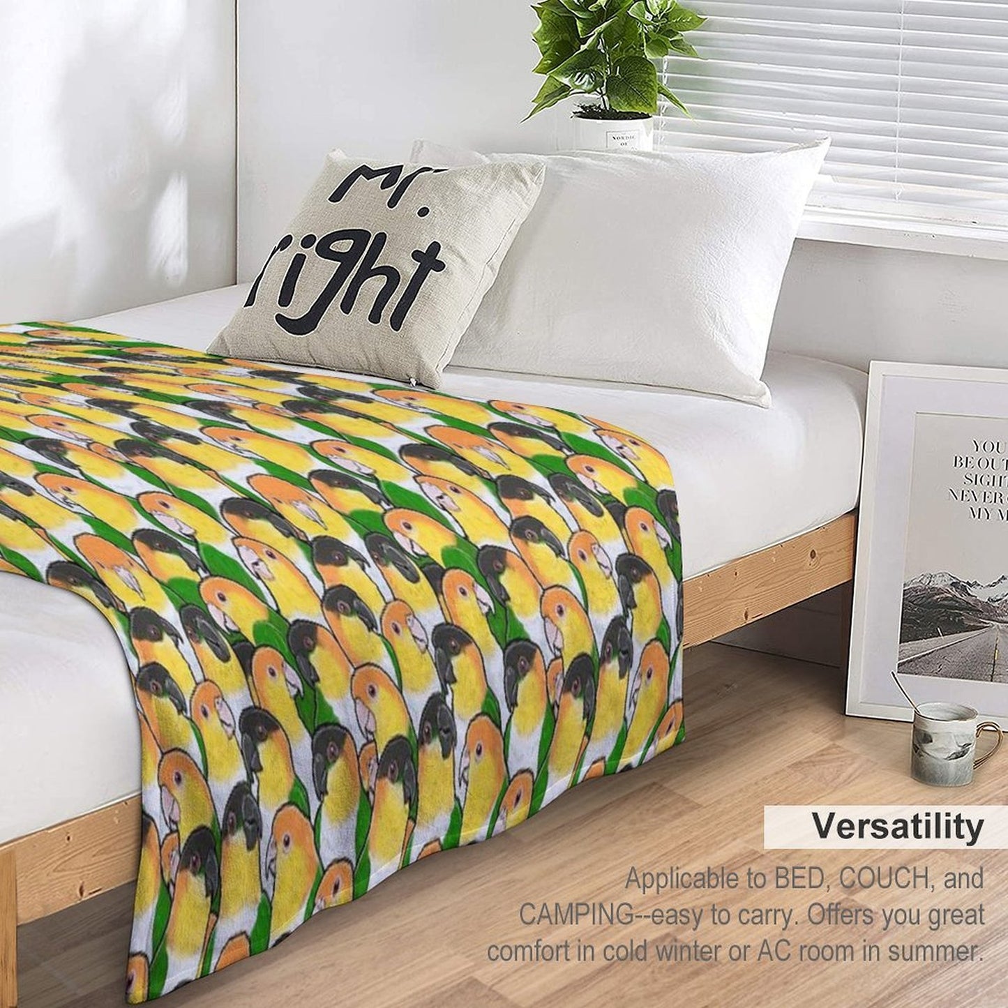 Caique Parrots Wrinkle-free Throw Blanket