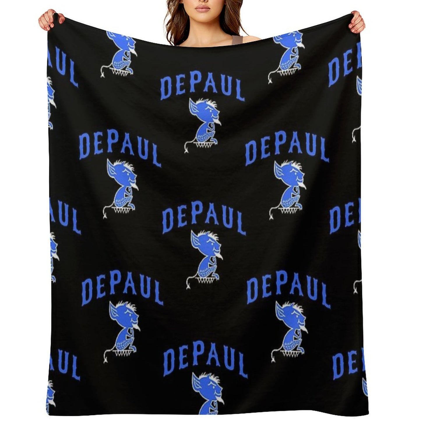 DePaul Mascot Design Sustainable Throw Blanket