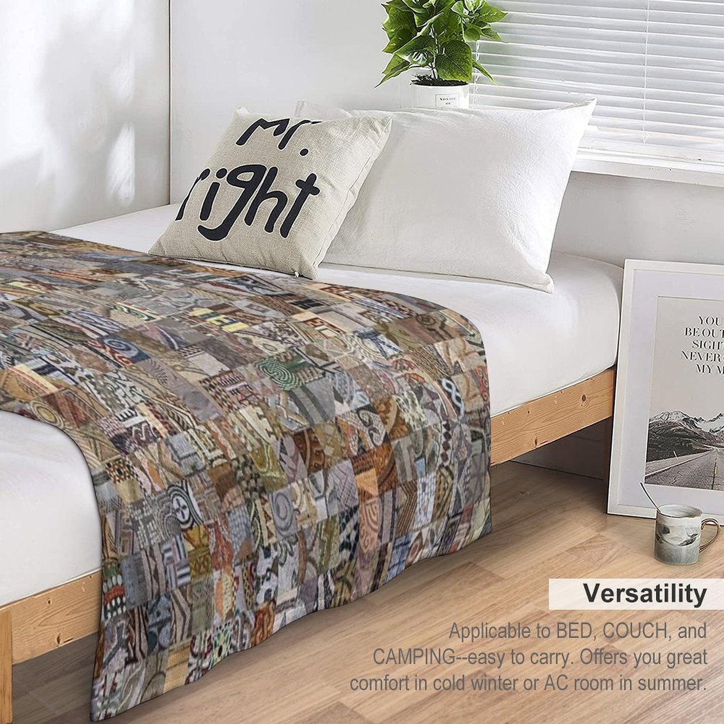 Mosaic Madness Plush Throw Blanket