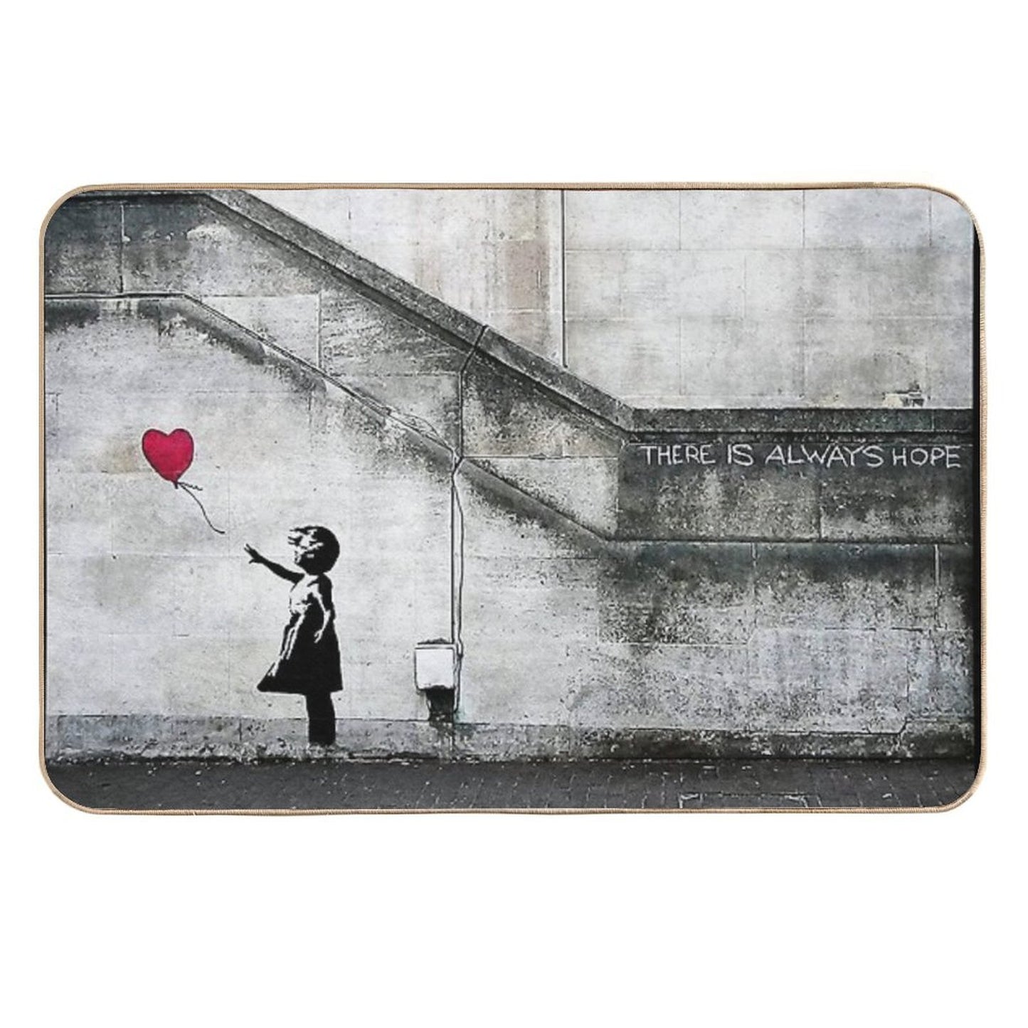 Balloon Girl - There Is Always Hope Original Mural Banksy Easy To Clean Bath Mat