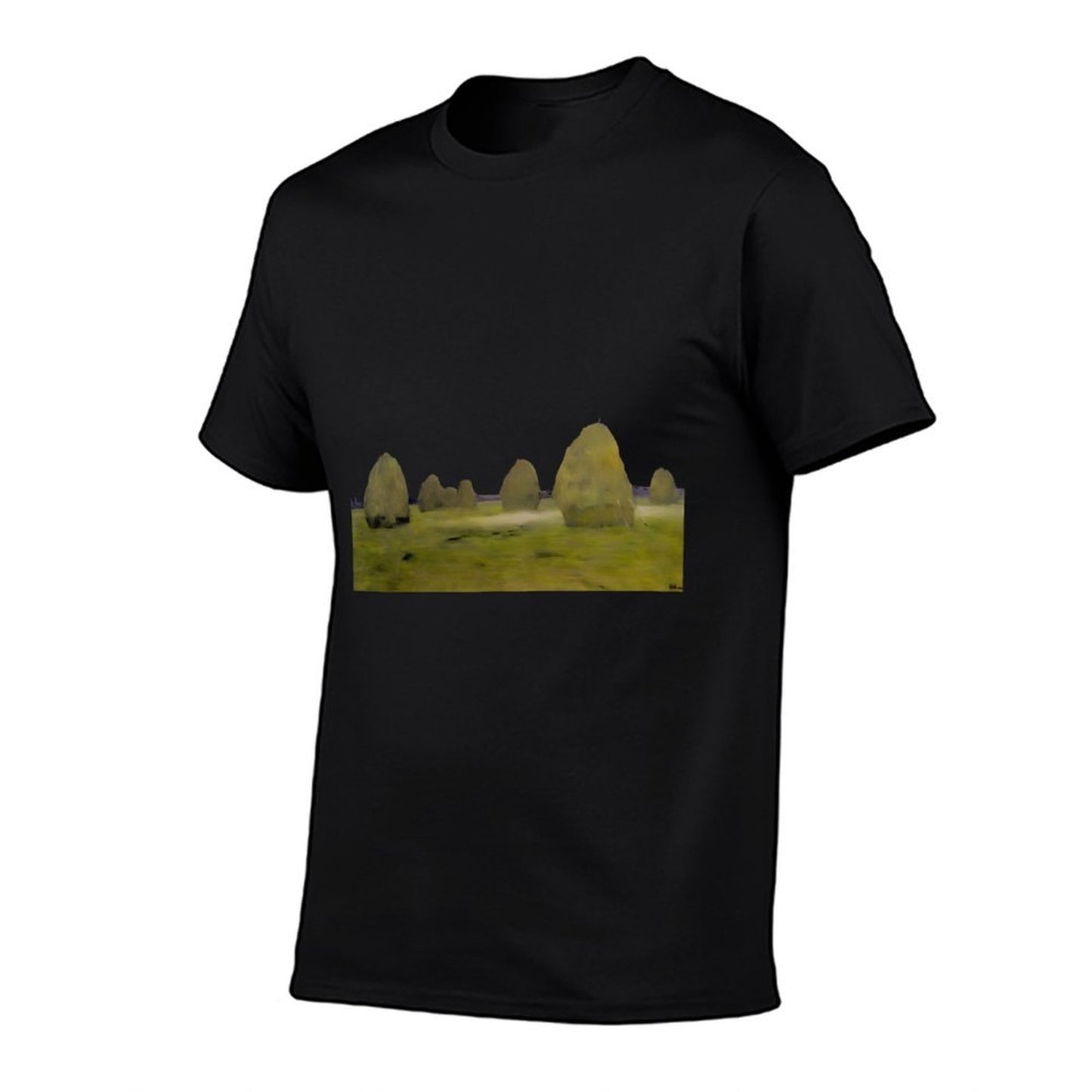 Twilight. Haystacks by Isaac Levitan Oversized Silhouette T-Shirt
