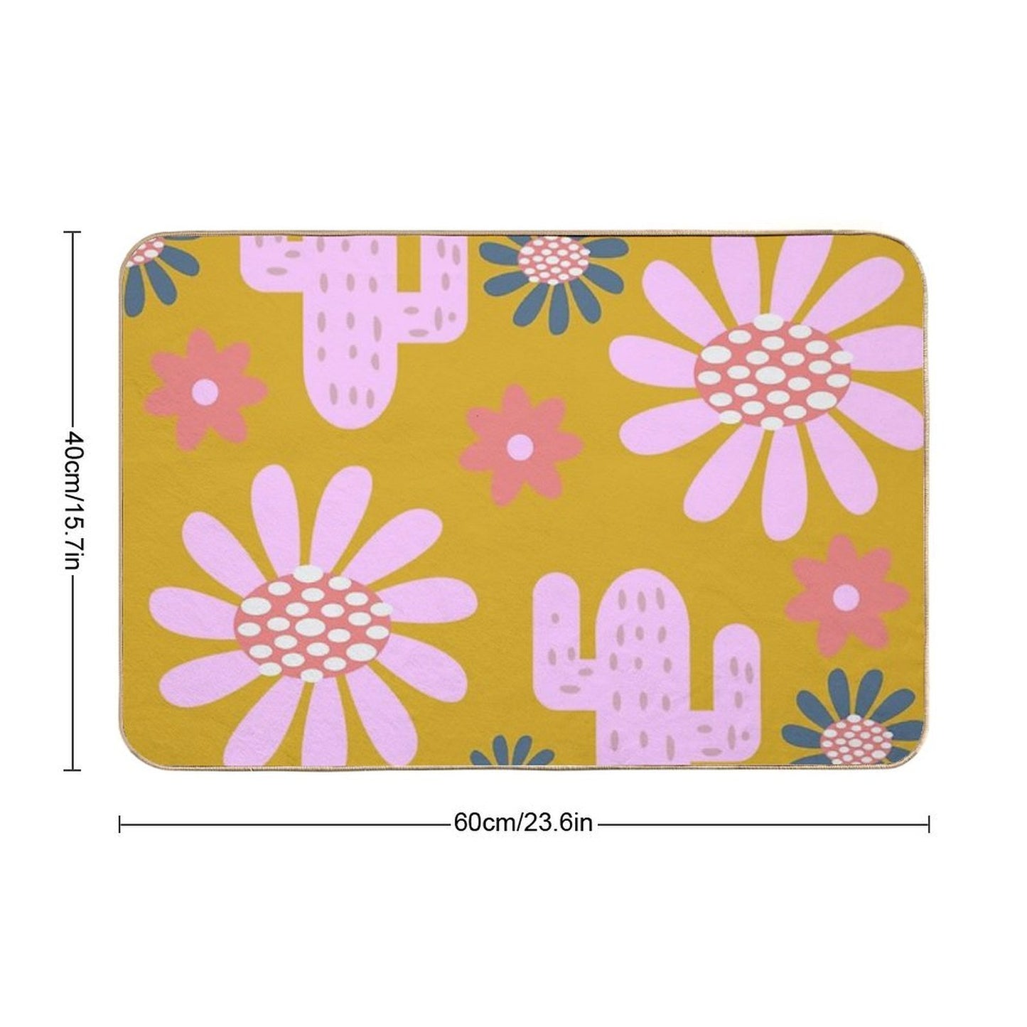 Nursery Cactus Decor Easy To Clean Bath Mat