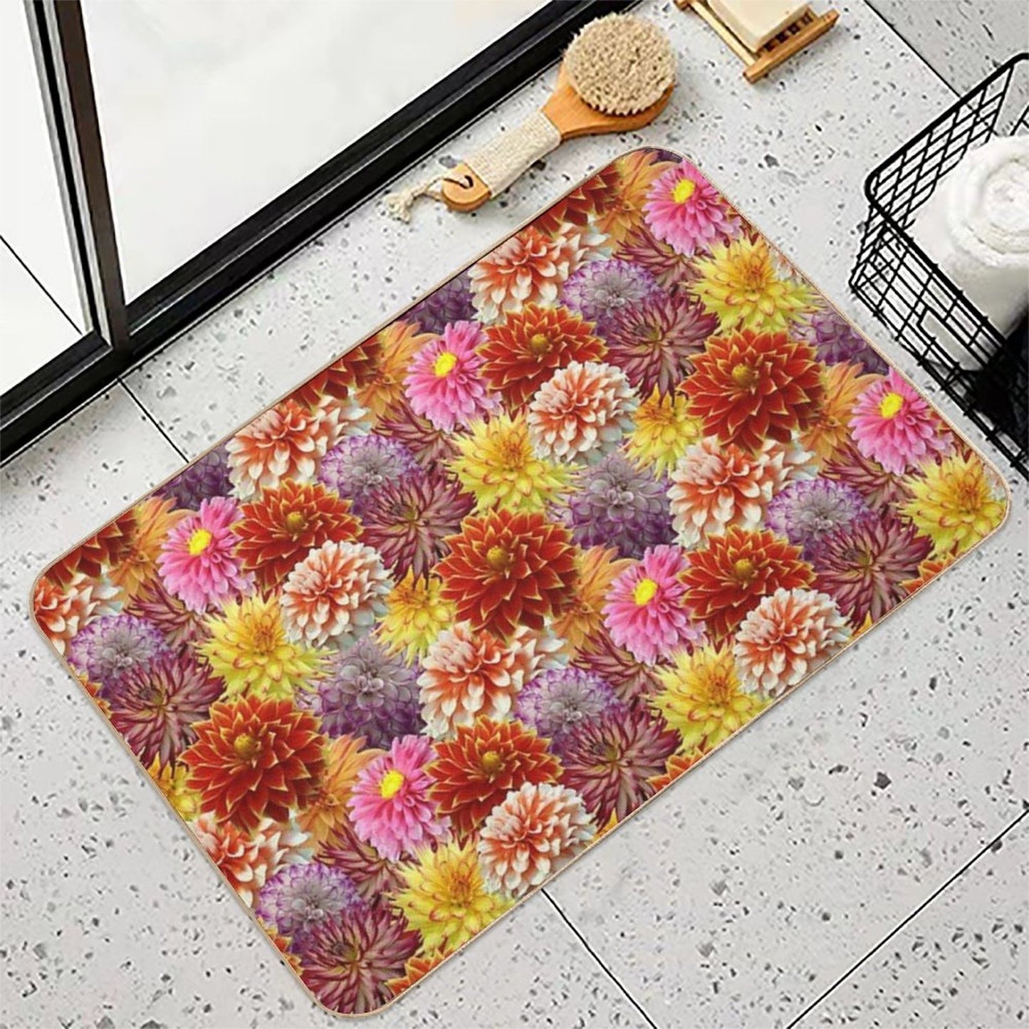 Dahlia Deluge Dirt-Trapping Bath Mat