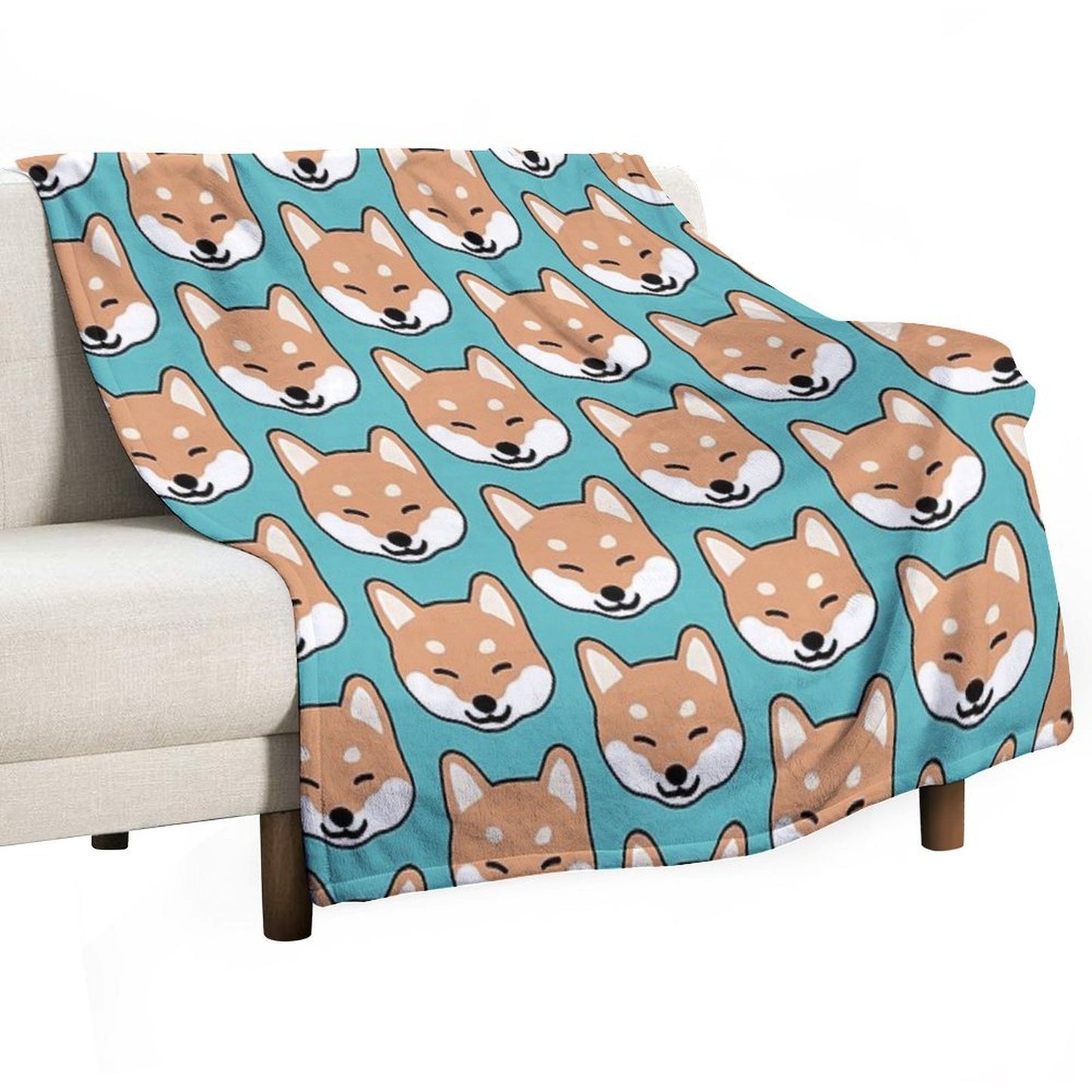 Shiba Inu Blinking Durable Throw Blanket