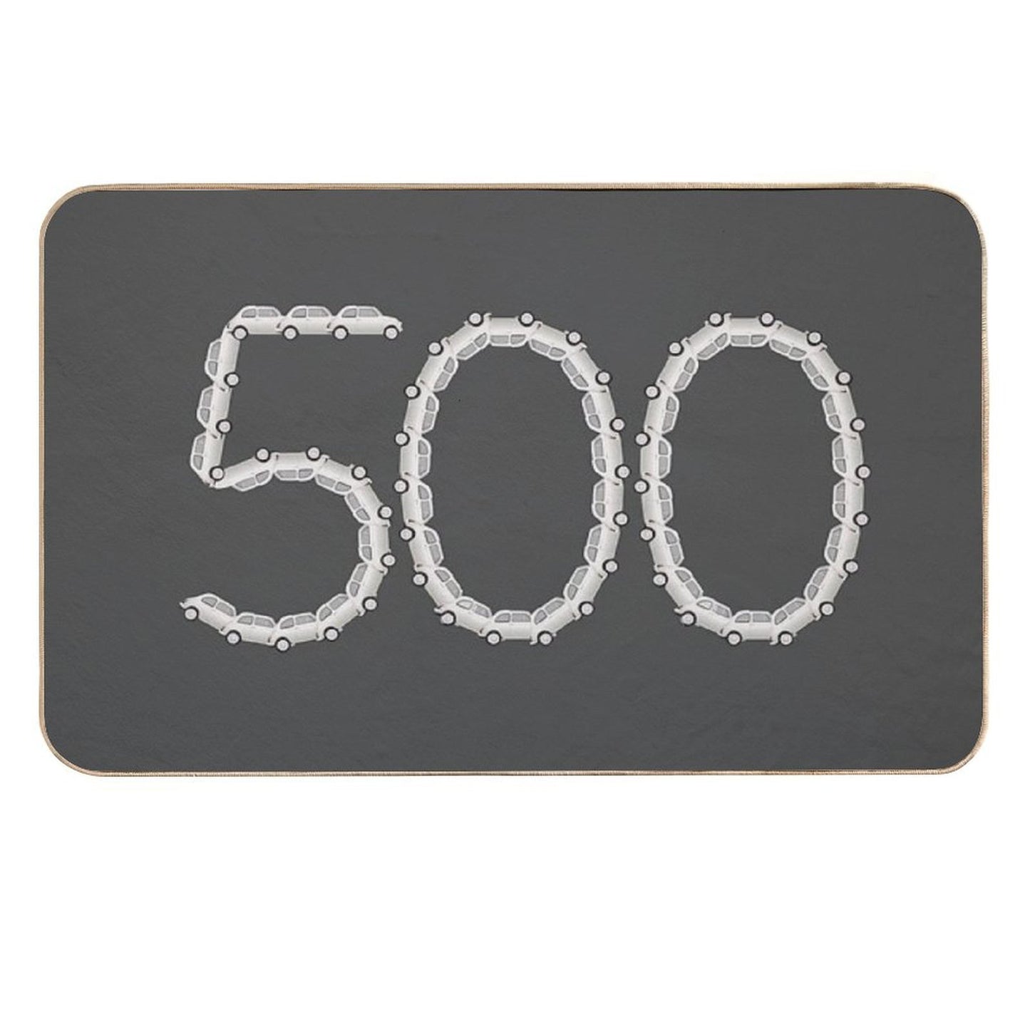 Fiat 500 Sign Made of Classic Fiat 500 Cars  Long-Lasting Bath Mat