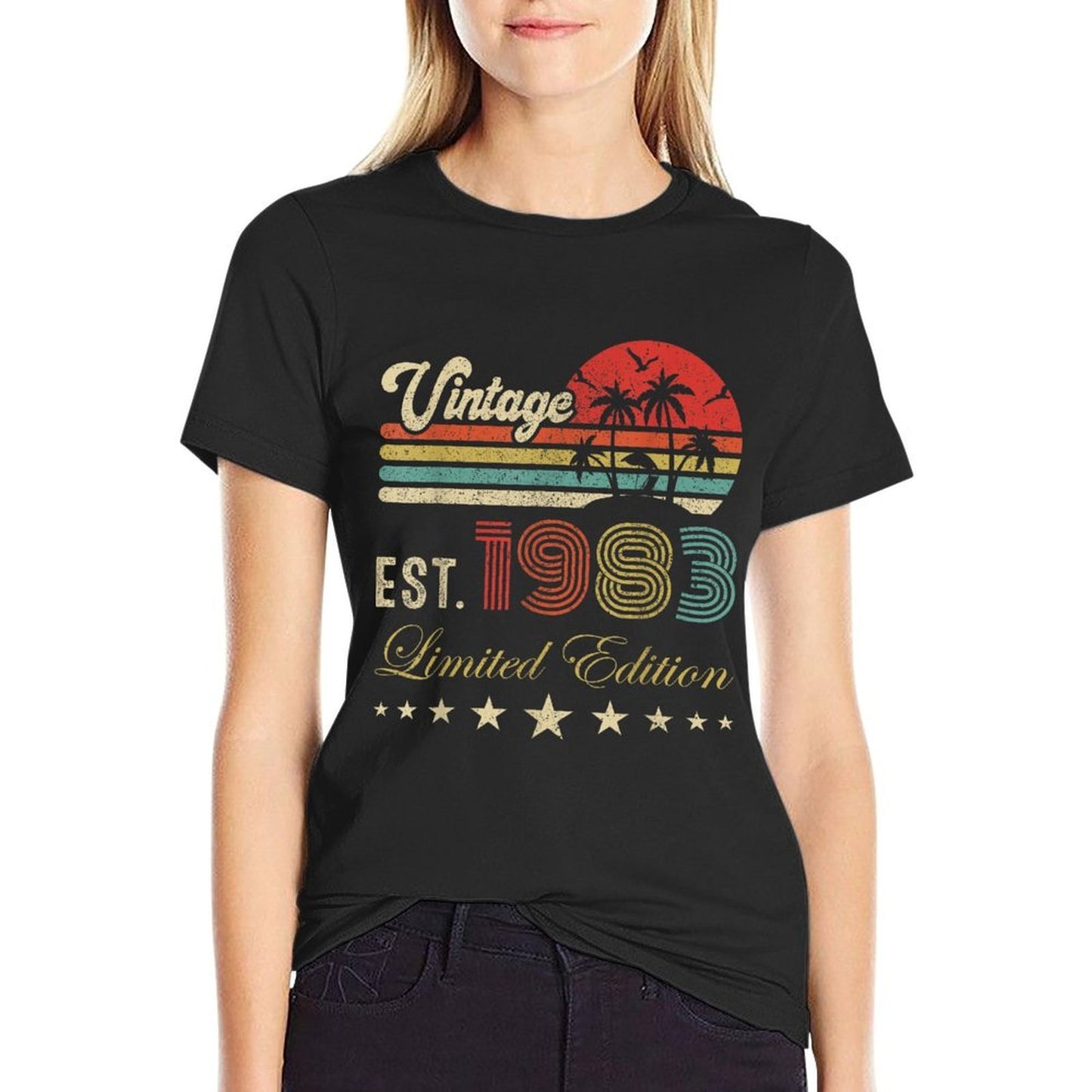 42nd Birthday Born 1983 Vintage Limited Edition 42 Birthday Heathered Texture T-Shirt