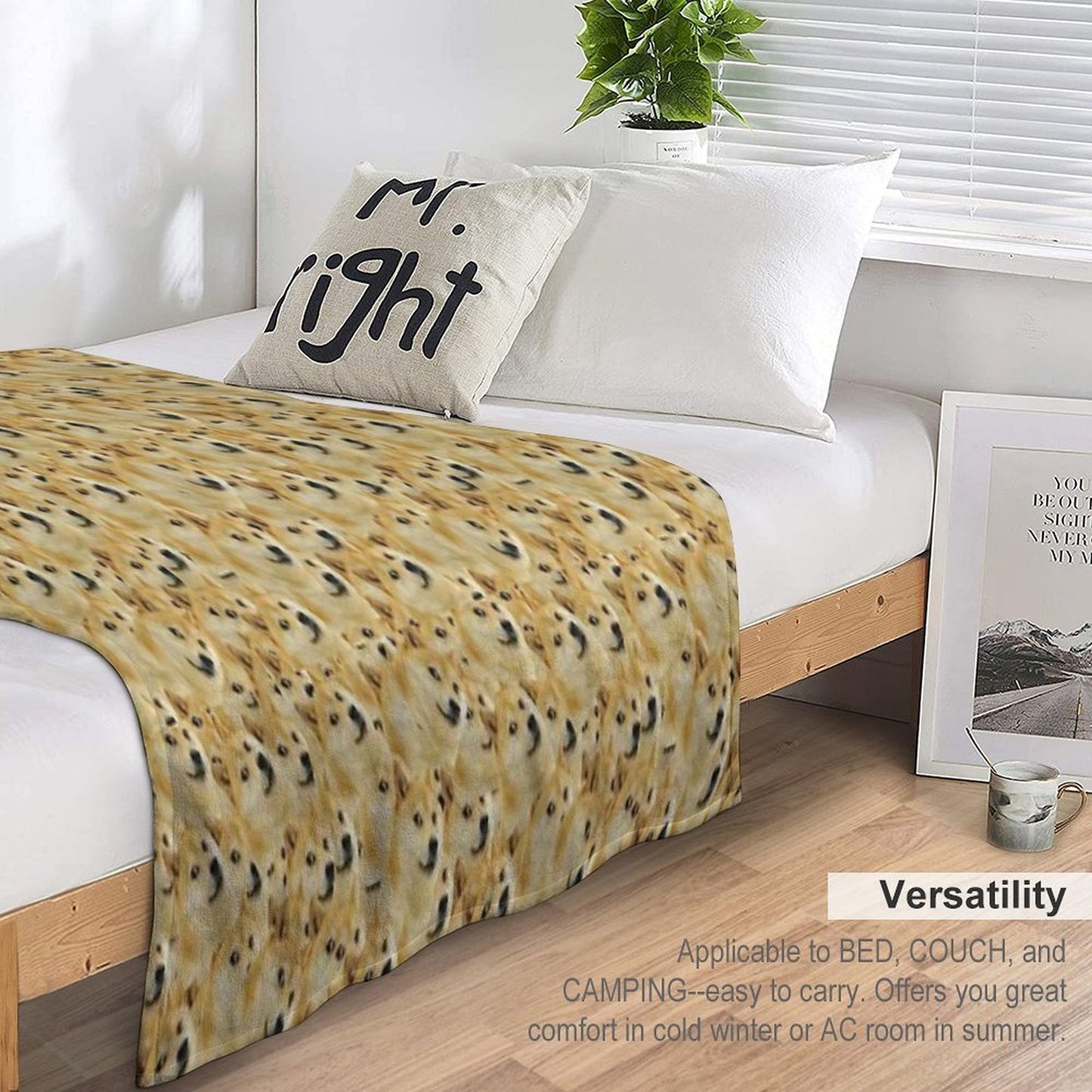 Doge Meme Machine-washable Throw Blanket