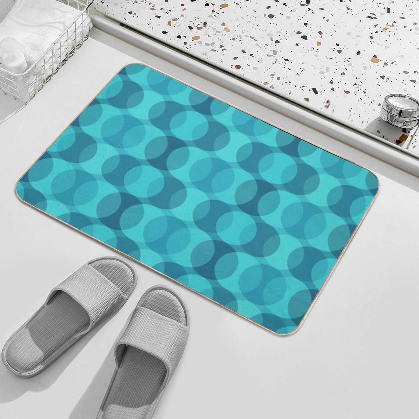 Retro Gradated Bubble Pattern 327 Absorbent Bath Mat
