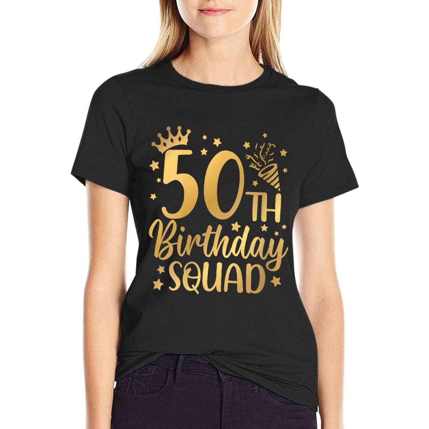 50th Birthday Squad 50 Years Old Birthday Party Group Women Trendy Pattern T-Shirt