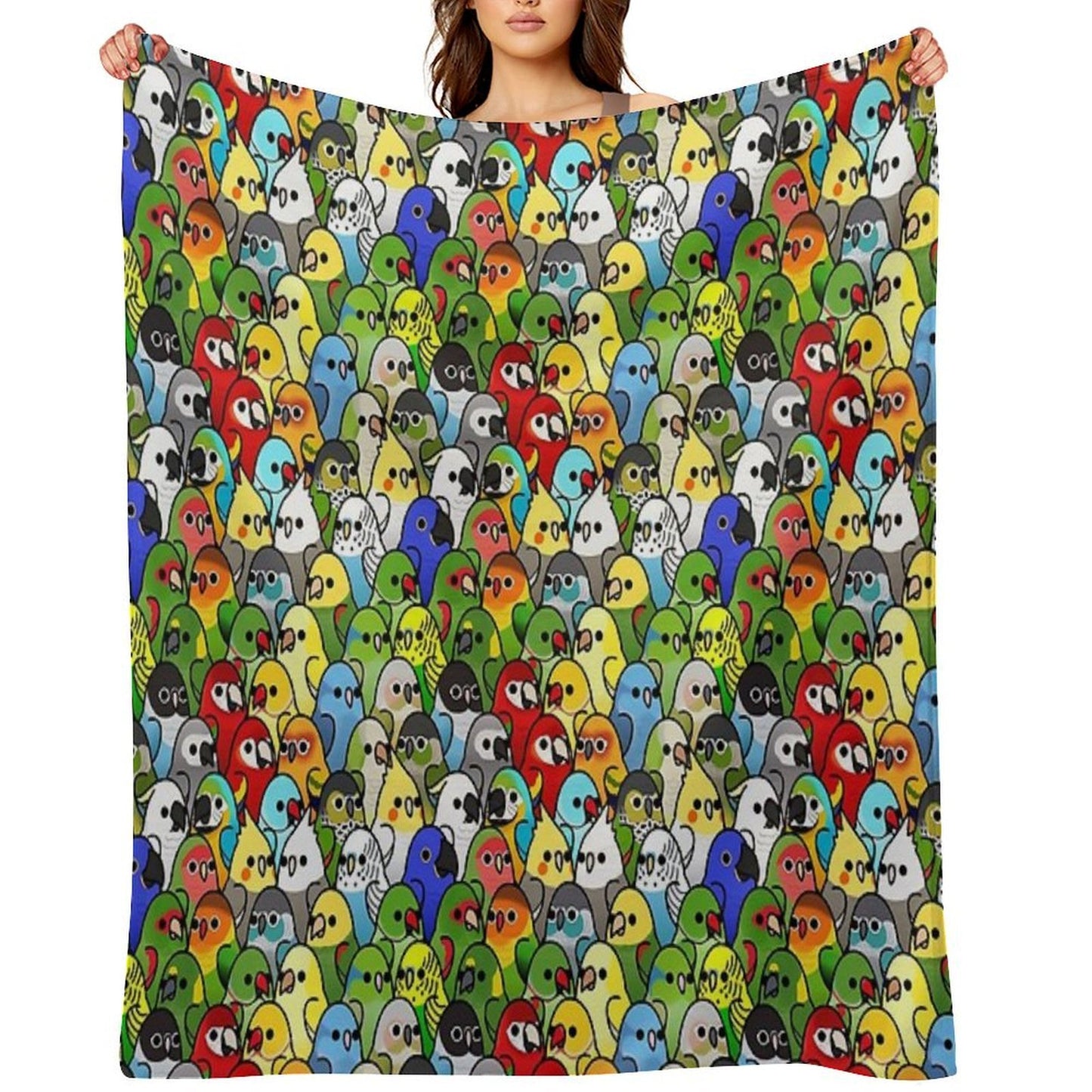 Too Many Birds! Bird Squad 1 Velvety-soft Throw Blanket