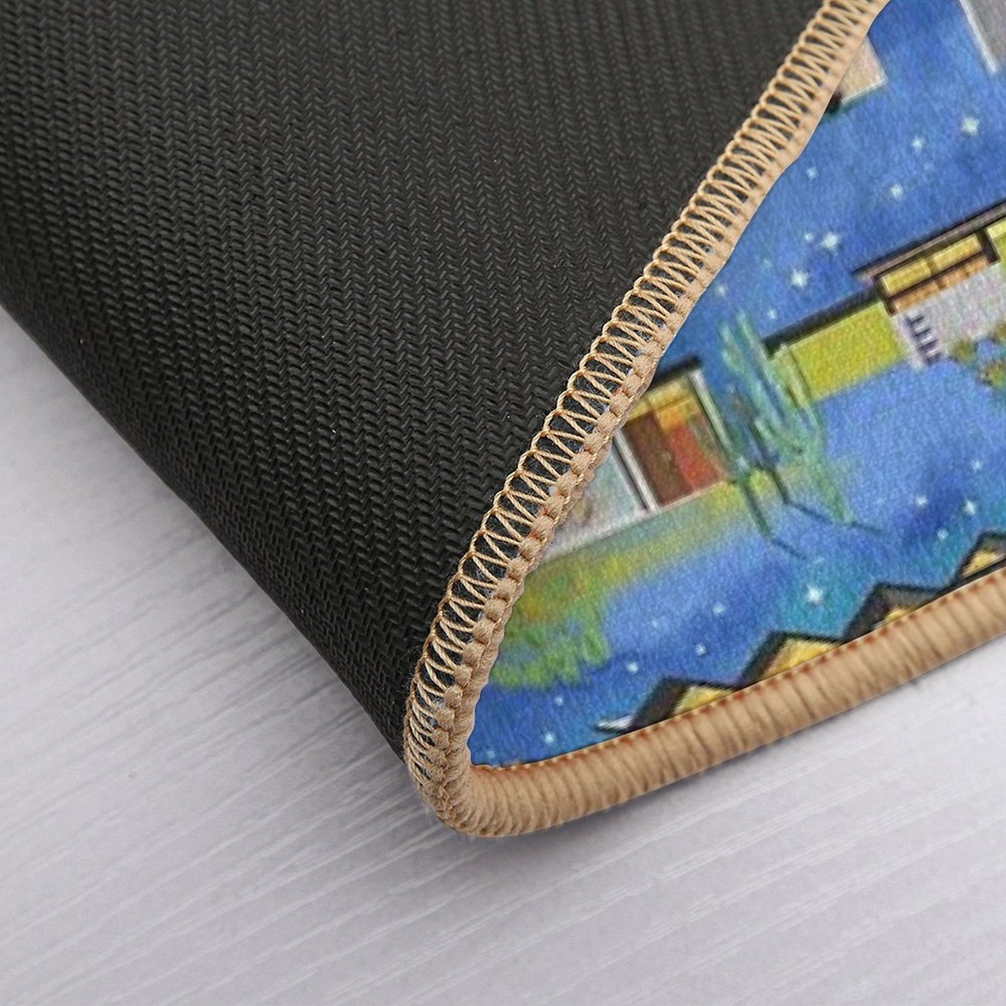 Mid Century Modern Homes of The Desert Under A Night Sky with Stars Rapid-Drying Bath Mat