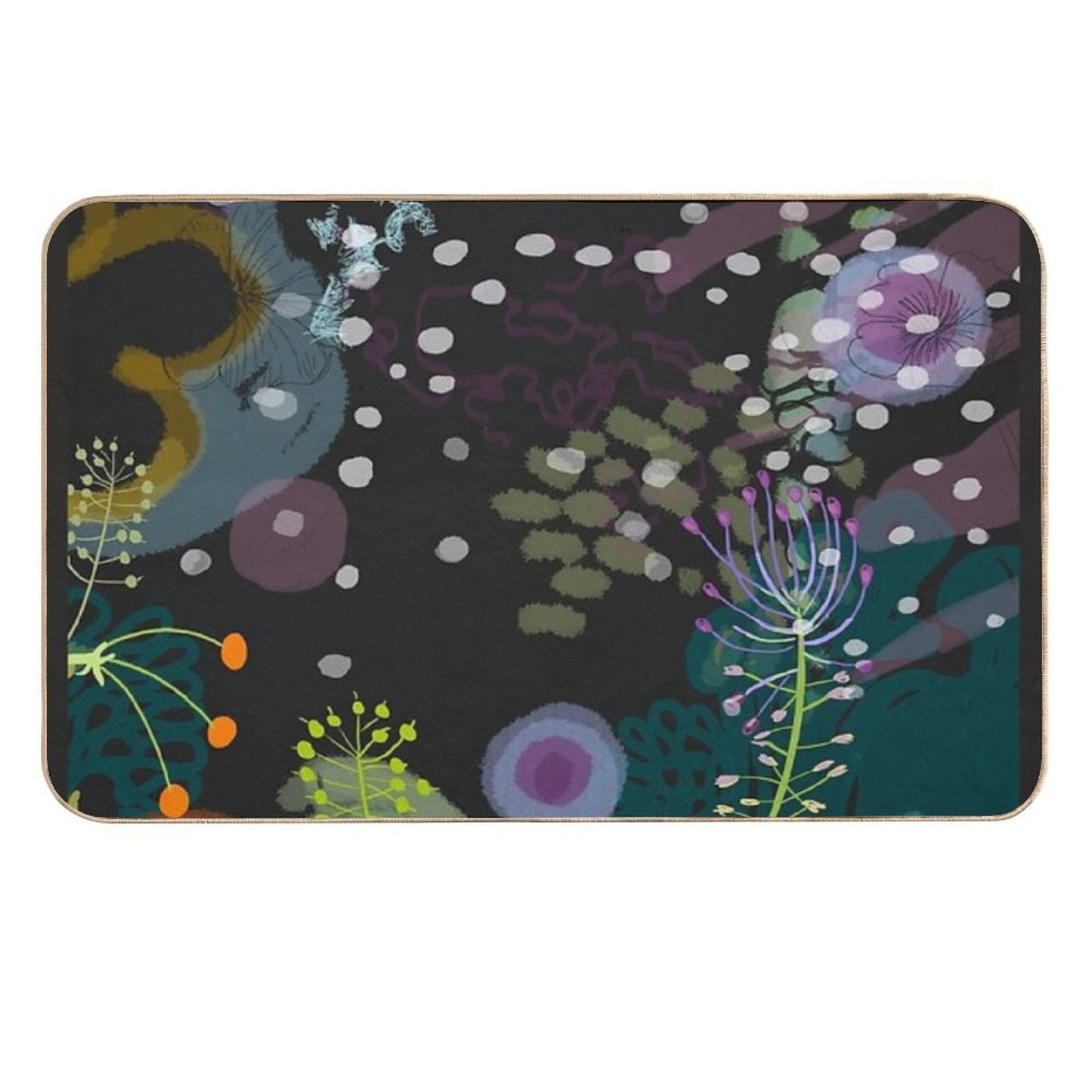 Flower And Snow Shadows Pattern Anti-Trip Bath Mat