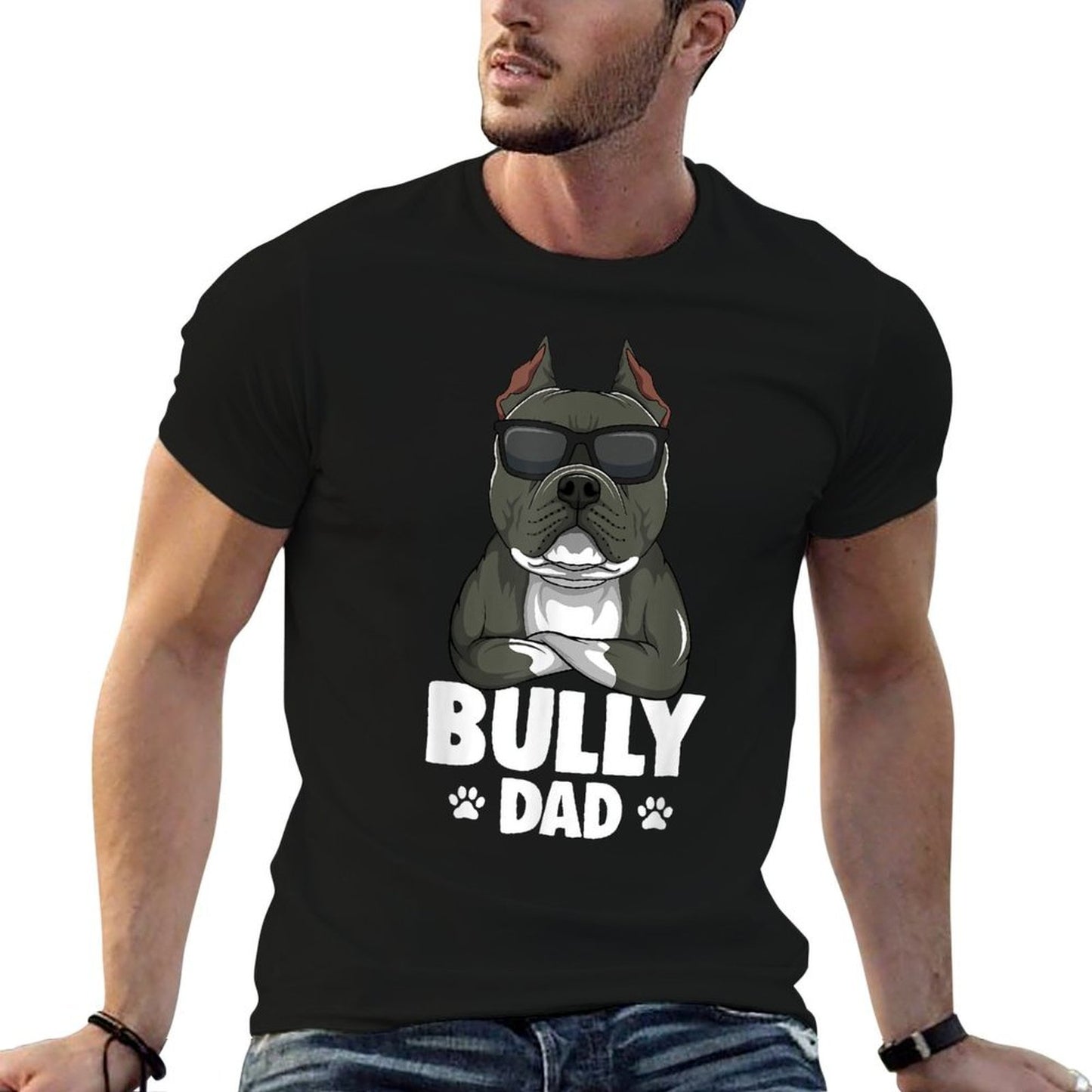 American Bully Dad Dog Dad Men Wrinkle-resistant T-Shirt