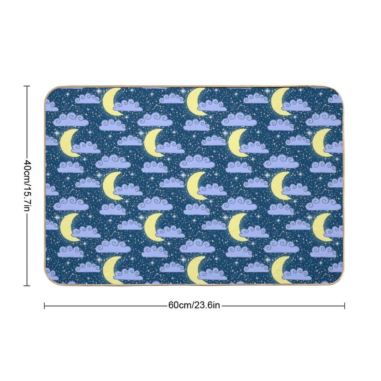 Dreamy Night Sky Pattern Fade-Resistant Bath Mat