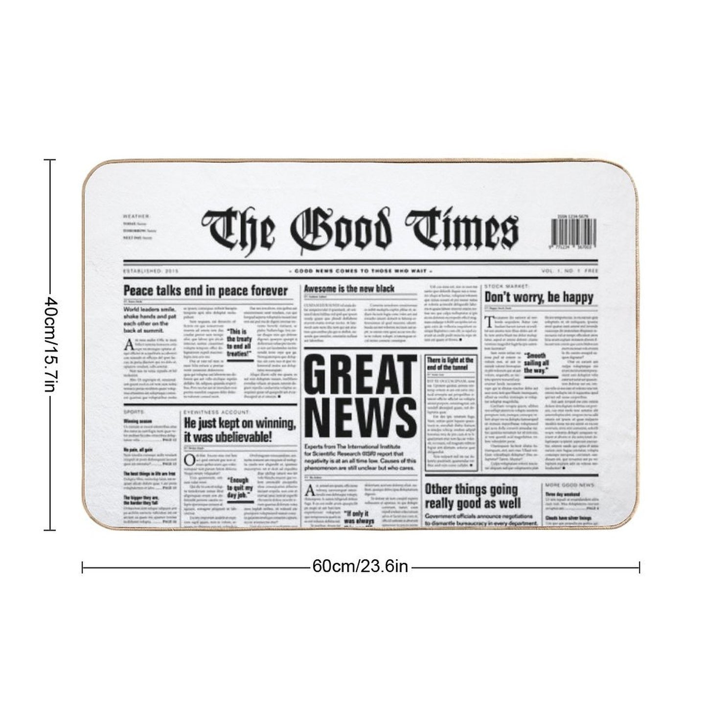The Good Times Vol. 1, No. 1 Fade-Resistant Bath Mat
