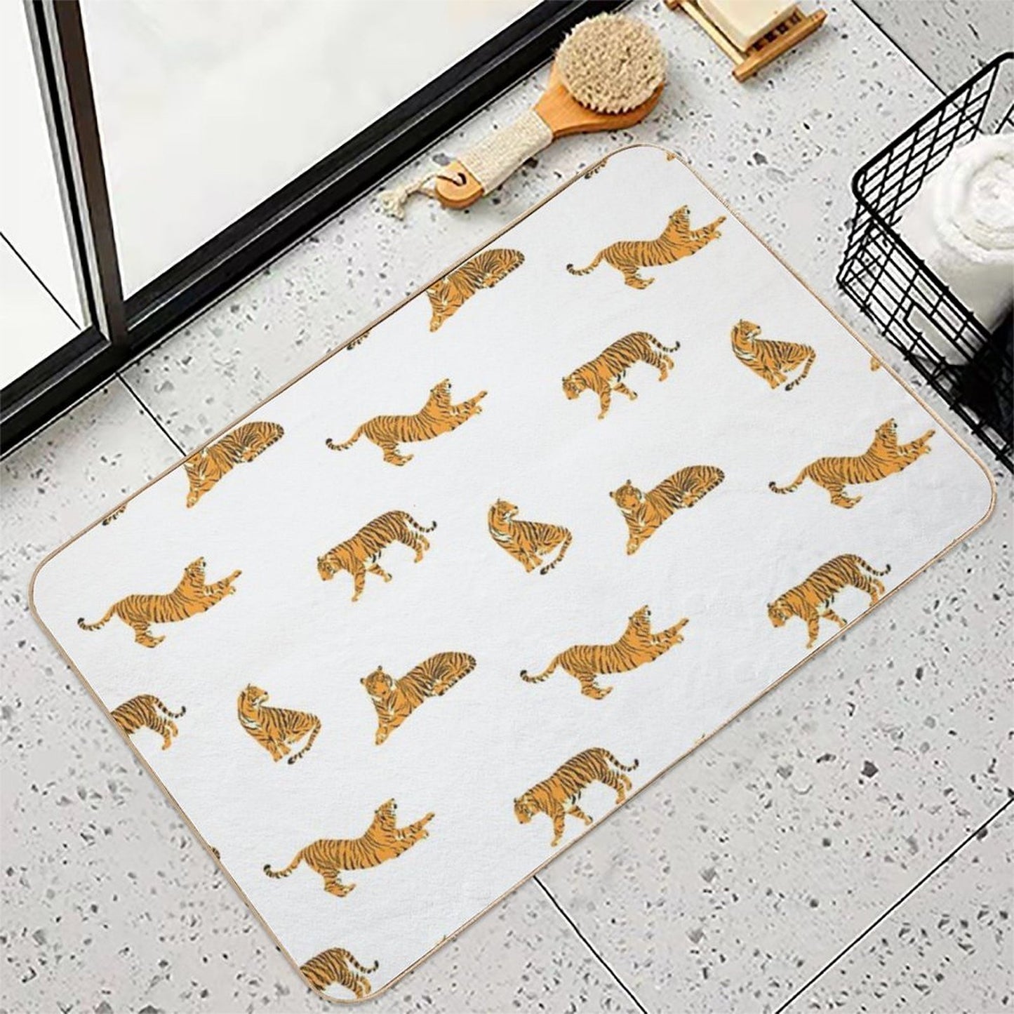 Tiger Pattern Rapid-Drying Bath Mat