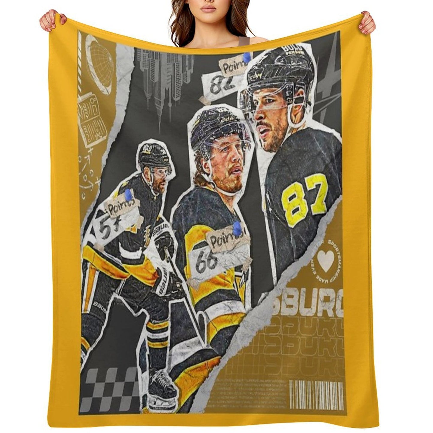 Pittsburgh Team Squad Design 1 Shrink-resistant Throw Blanket