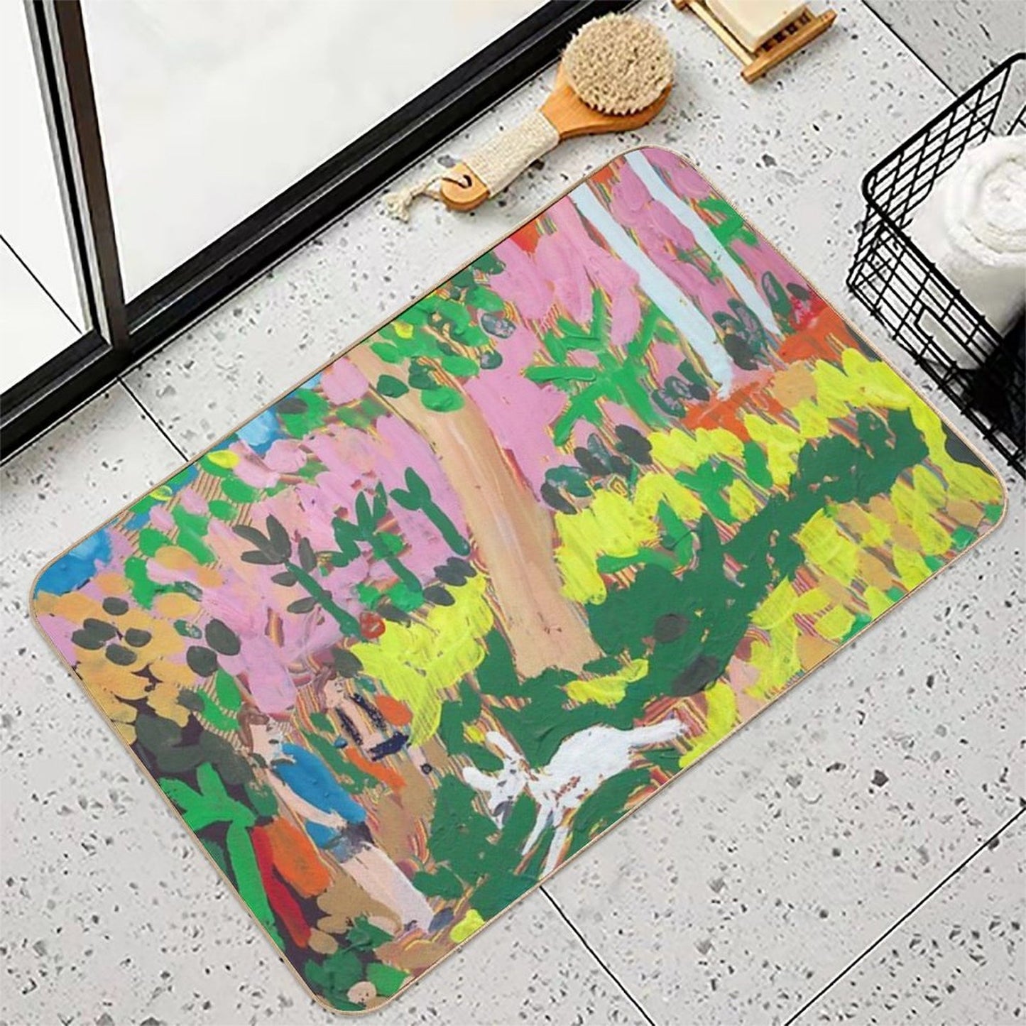 Dog Day in The Park Easy To Clean Bath Mat
