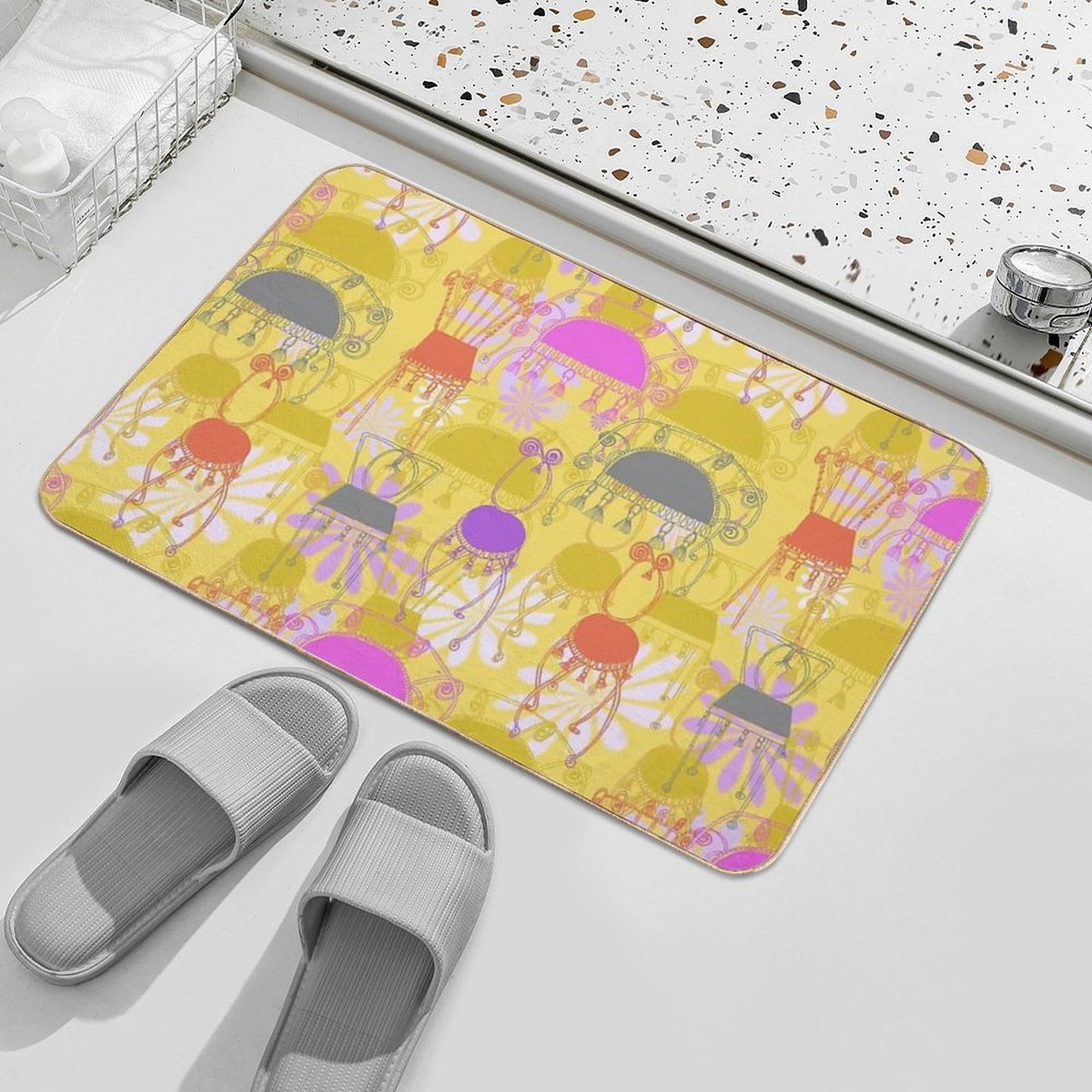 Fancy Chairs with Spirals And Tassels Multi-Purpose Bath Mat