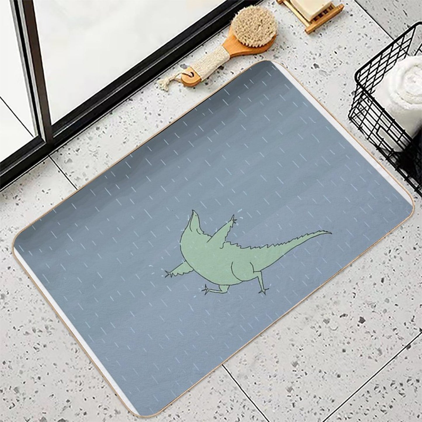 Summer Rain Dinosaur Toxin-Free Bath Mat