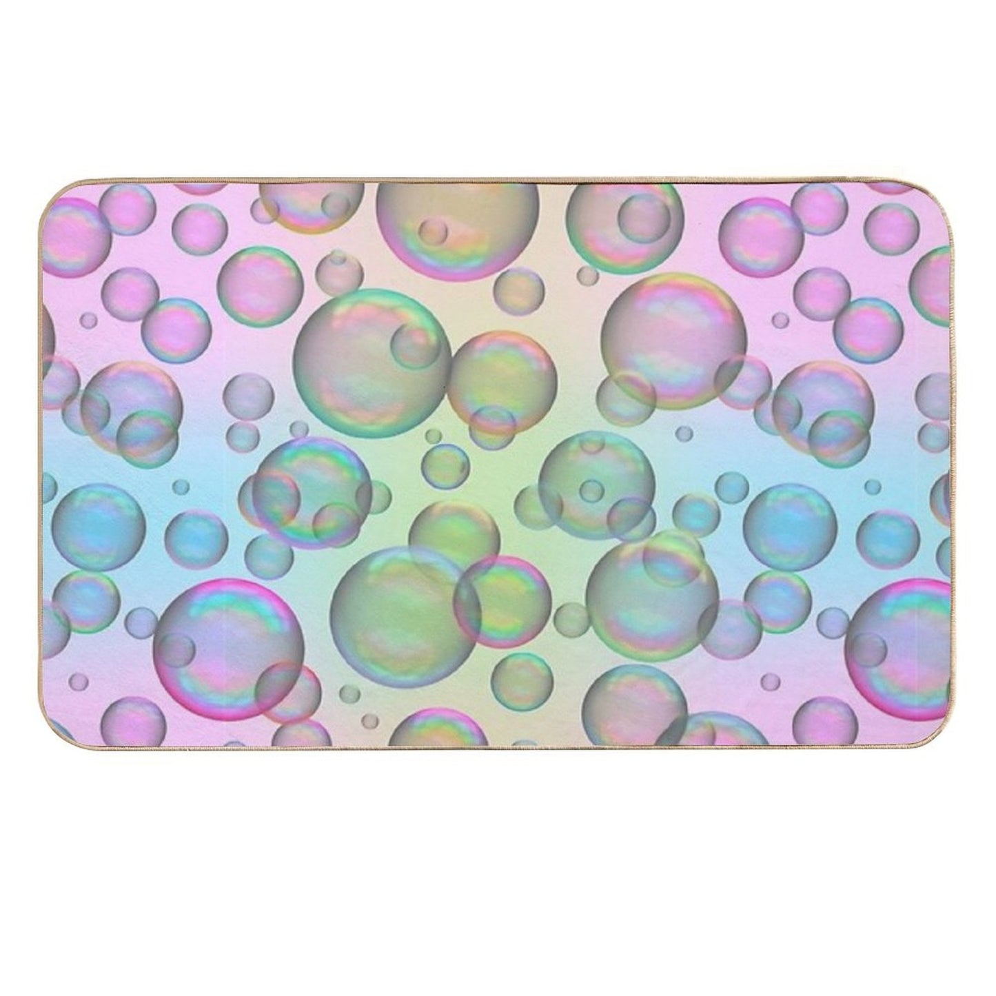 Iridescent Soap Bubbles Variation Colorful Anti-Trip Bath Mat