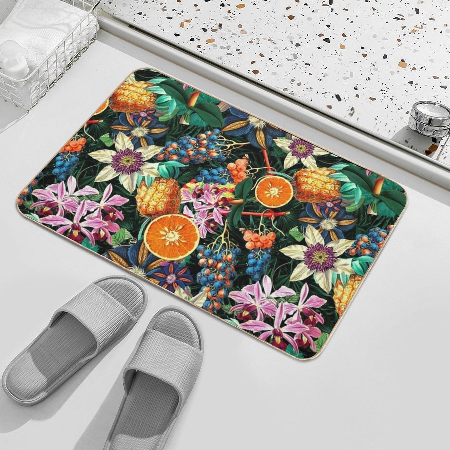 Tropical Orange Garden Multi-Purpose Bath Mat