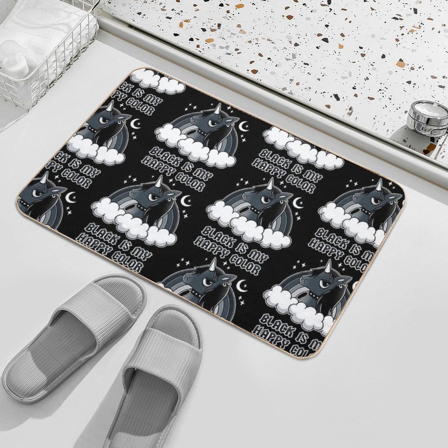 Black Unicorn Odorless Bath Mat