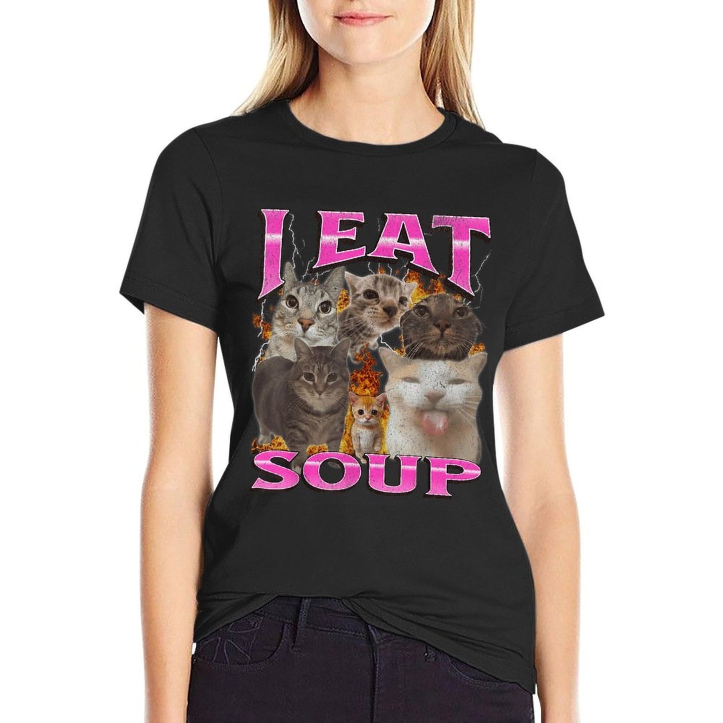 Soup Funny Cat Meme Bootleg Graphic Men Women Comfortable T-Shirt
