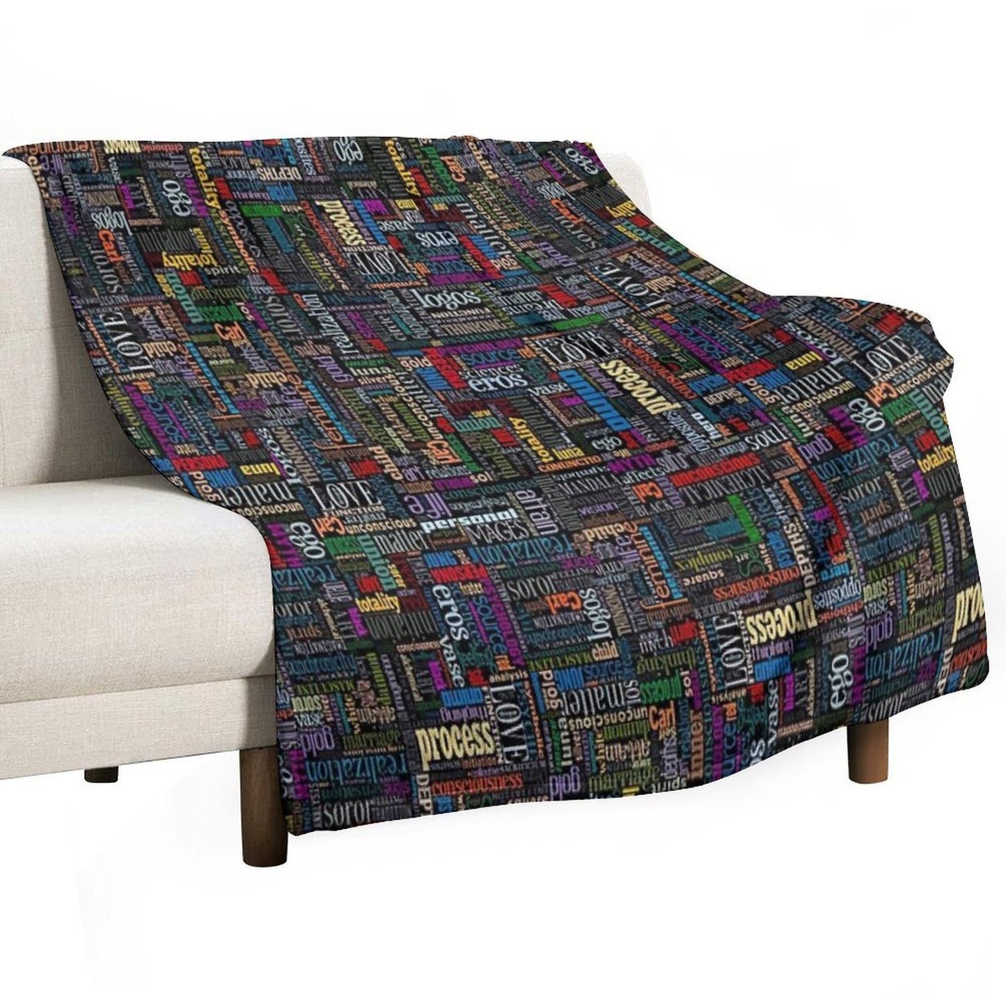 Jungian Psychology Word Cloud Wrinkle-free Throw Blanket