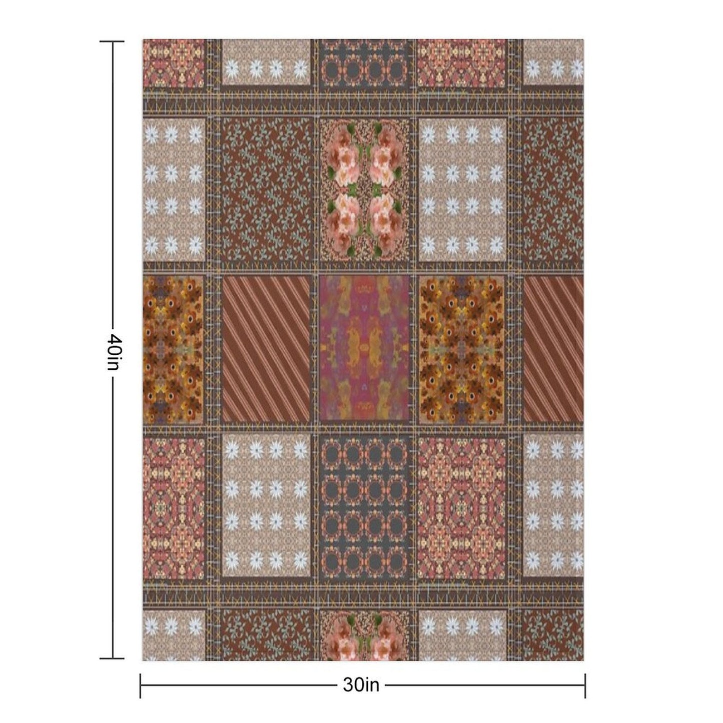 Brown Patchwork Versatility Throw Blanket