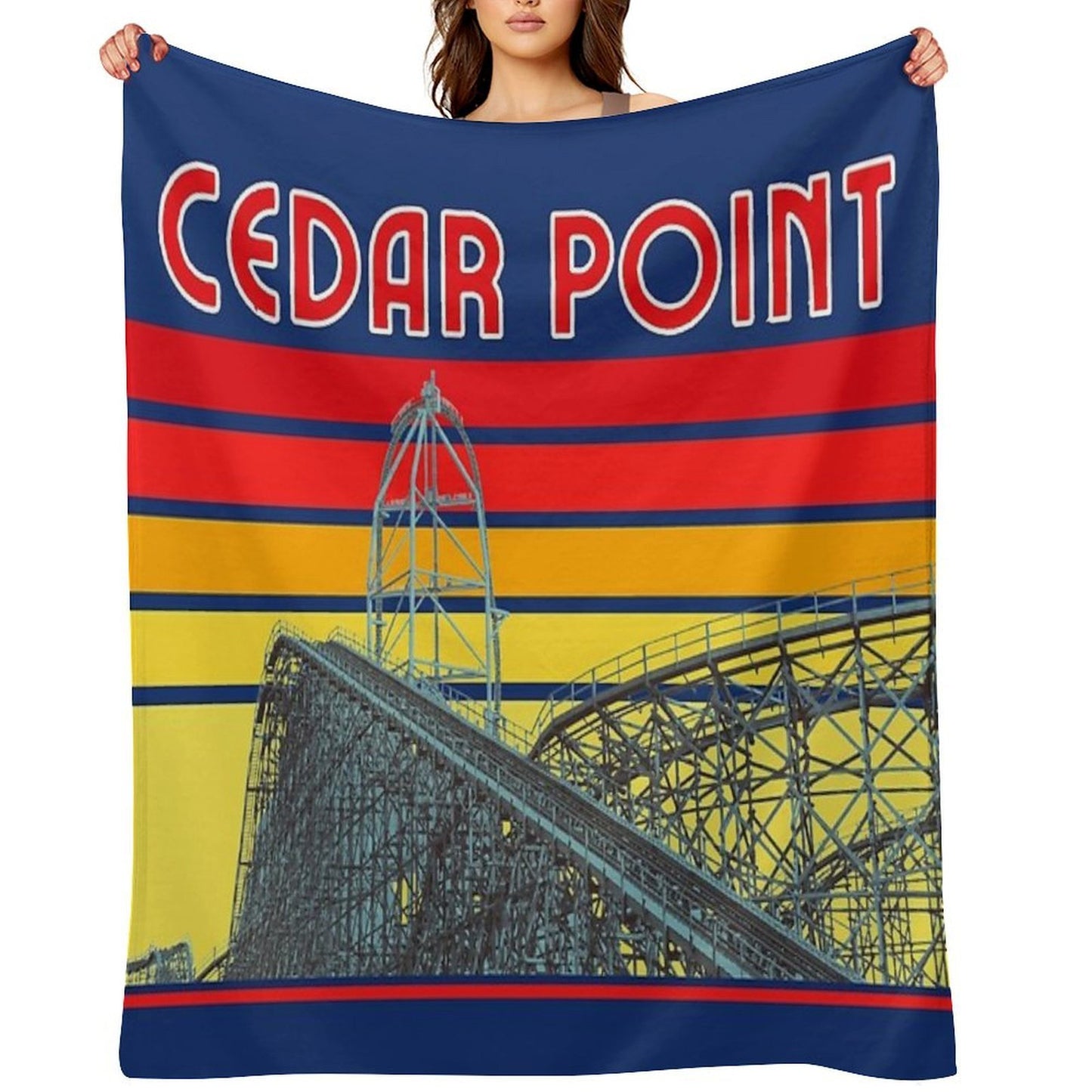 Vintage Cedar Point Easy Care Throw Blanket