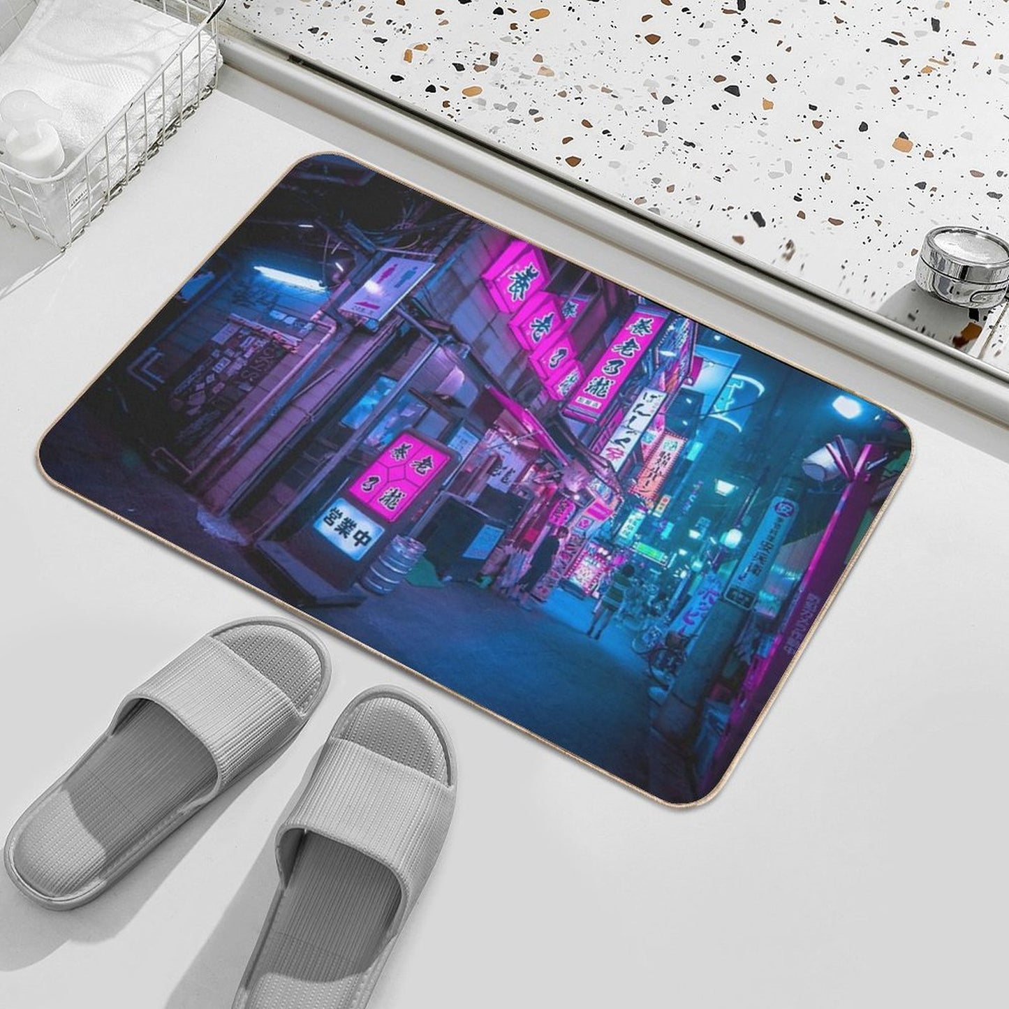 Small Streets of Shinjuku Omoide Yokocho Tokyo Area Odorless Bath Mat