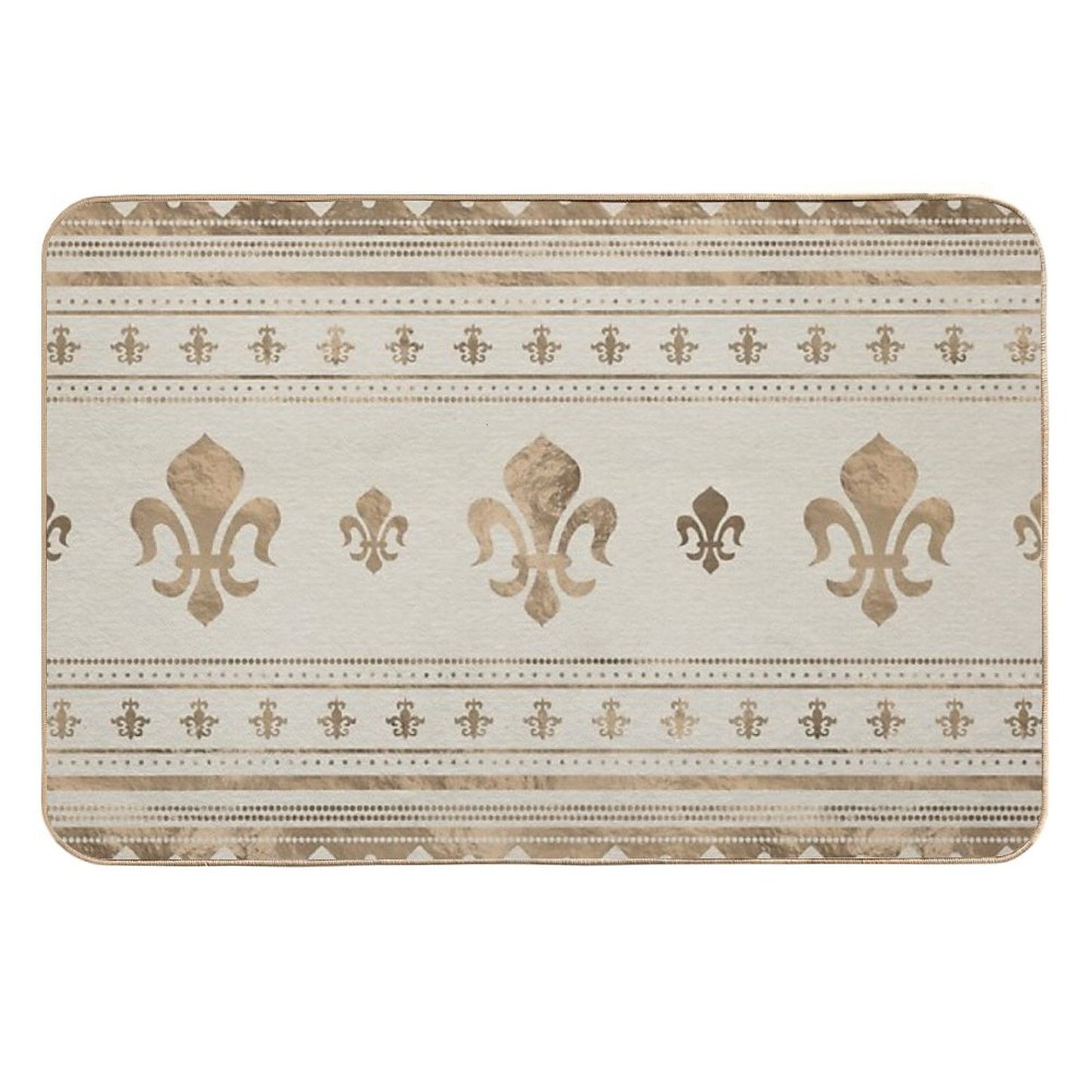 Fleur-de-lis Pastel Gold Anti-Trip Bath Mat