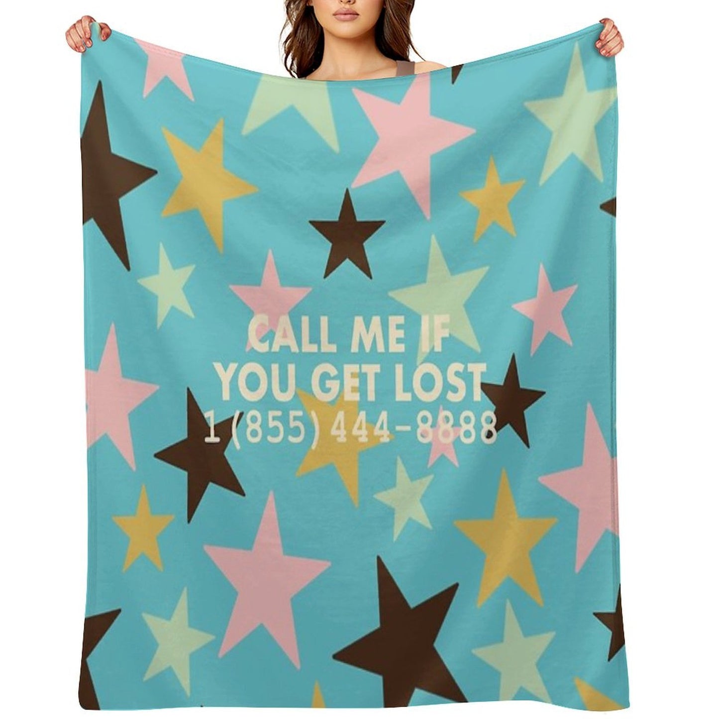 Call Me If You Get Lost Blue Gift-ready Throw Blanket