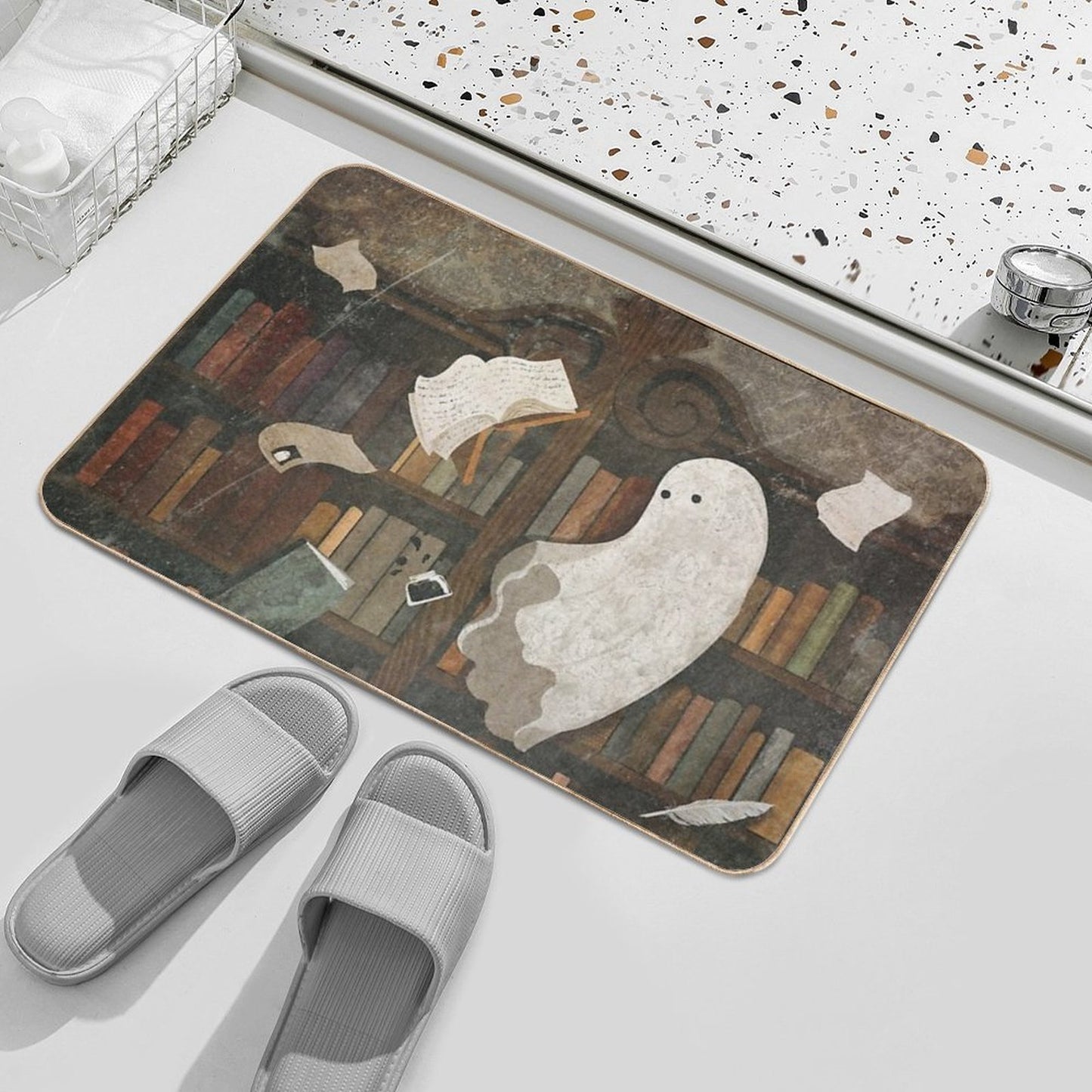 There's A Poltergeist in The Library Again... Dirt-Trapping Bath Mat