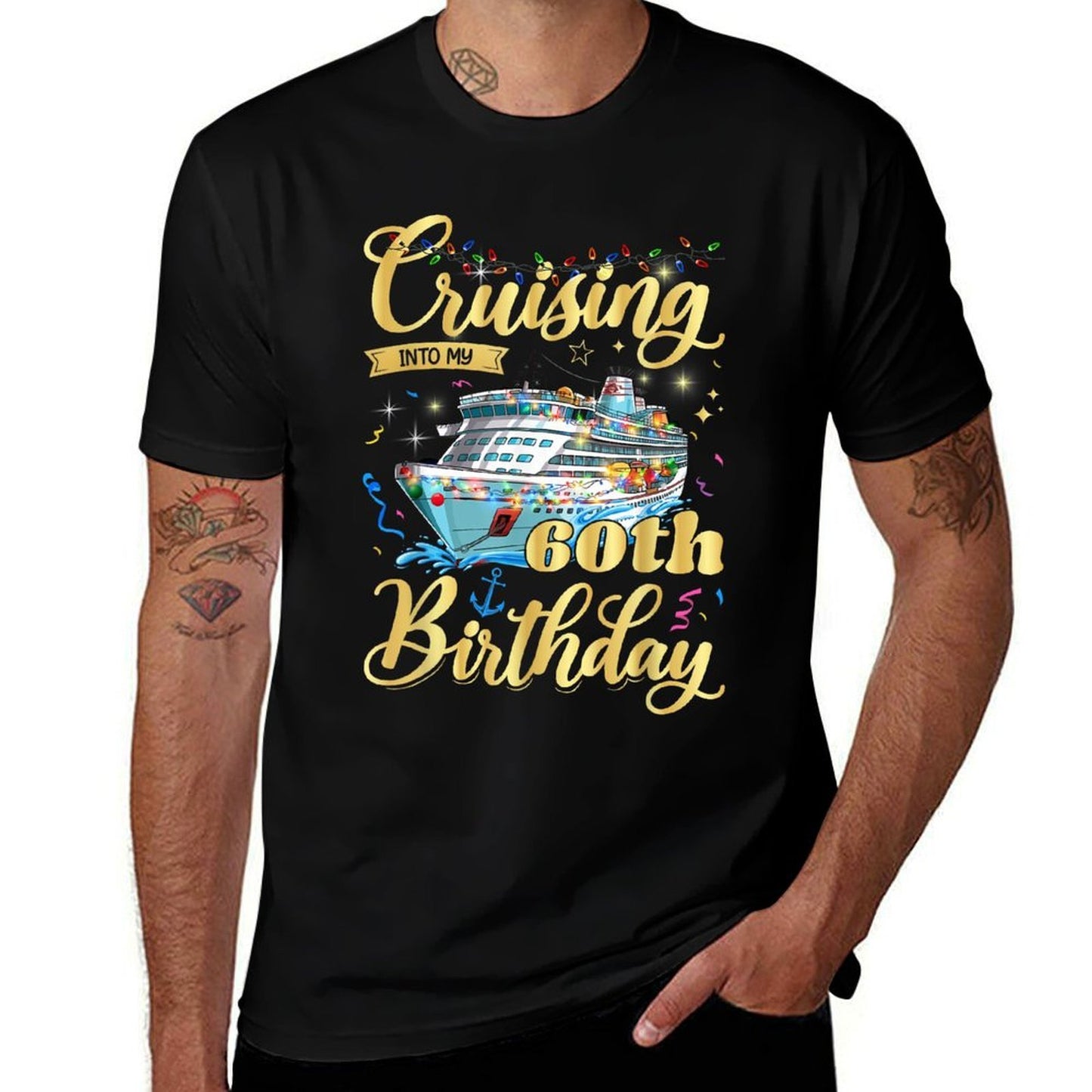 60th Birthday Cruise Vacation 60 Year Old Birthday Cruising Vintage-inspired T-Shirt