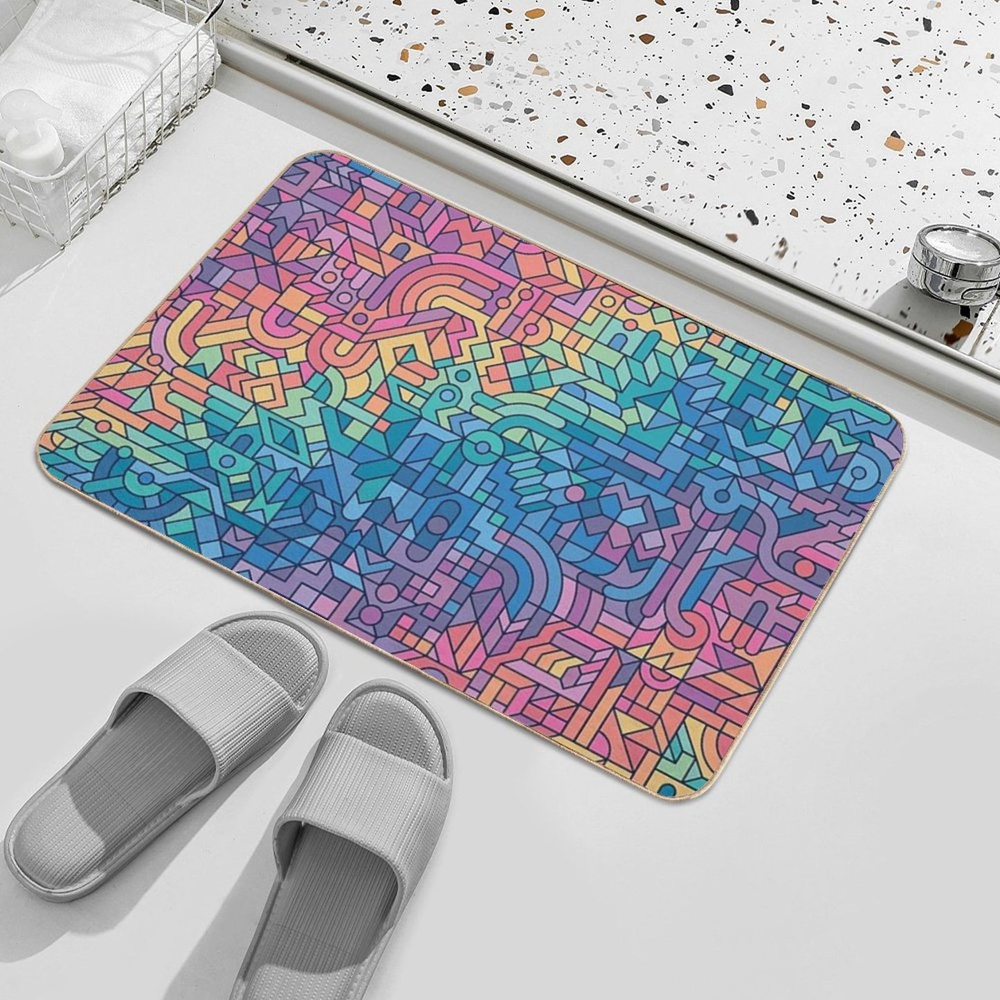 Colourful Chaos Pet-Safe Bath Mat