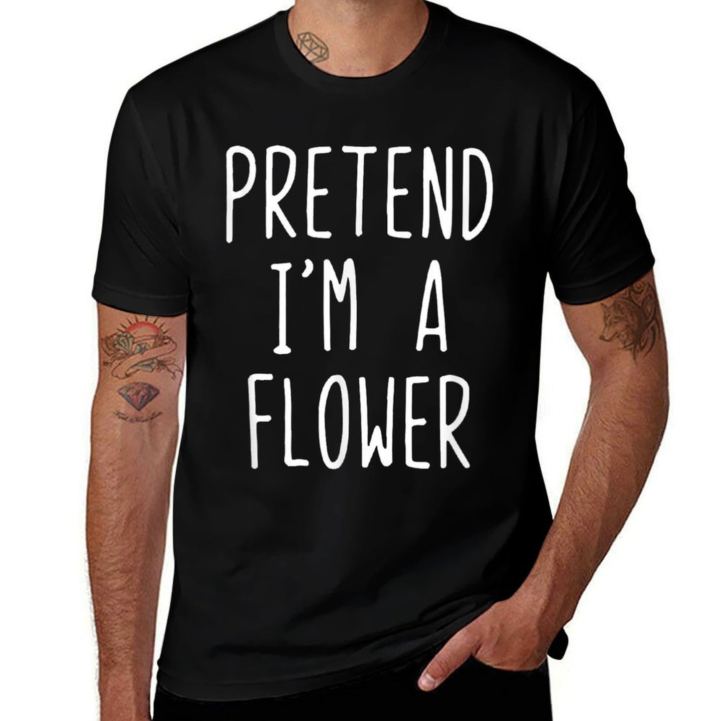 Pretend Im A Flower Costume Halloween Simple Funny Floral Relaxed-fit T-Shirt