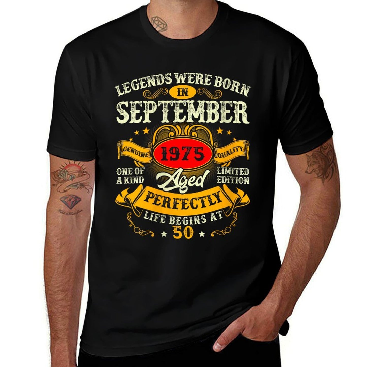 Womens Legend Were Born in September 1975 Vintage 50th Birthday Men Quick-drying T-Shirt