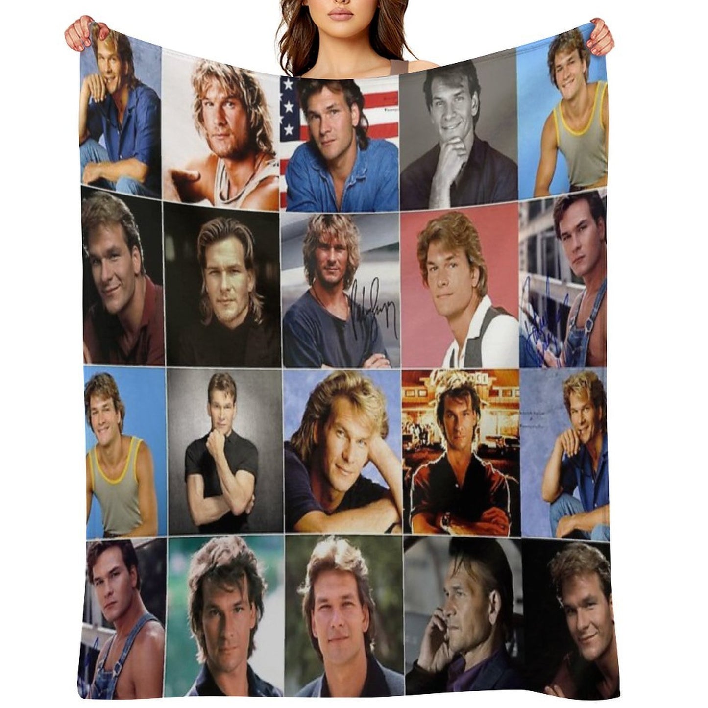 Patrick Swayze Photo Collage Quick-dry Throw Blanket