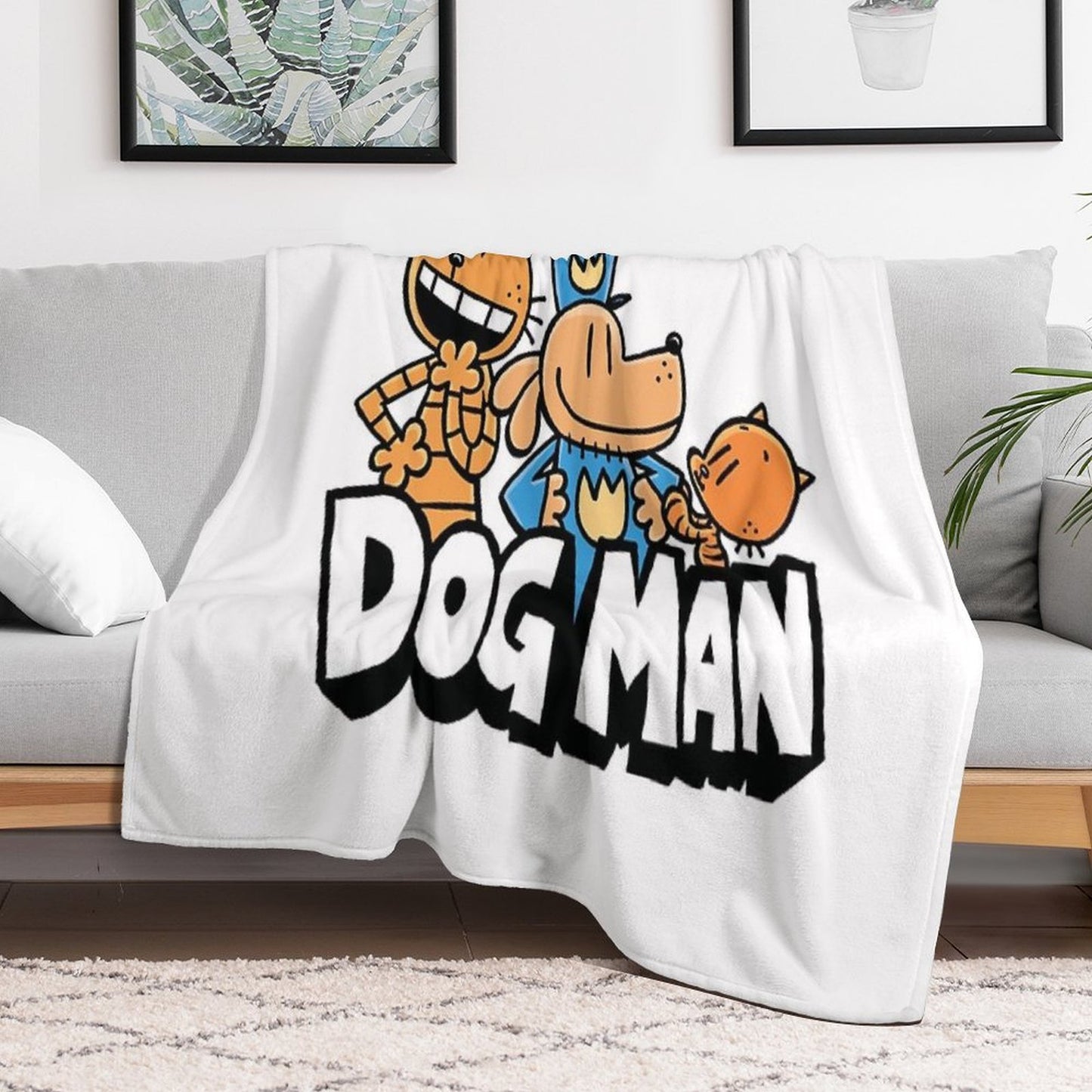 Dog Man Dog Man X Petey And Li'l Petey Travel-friendly Throw Blanket