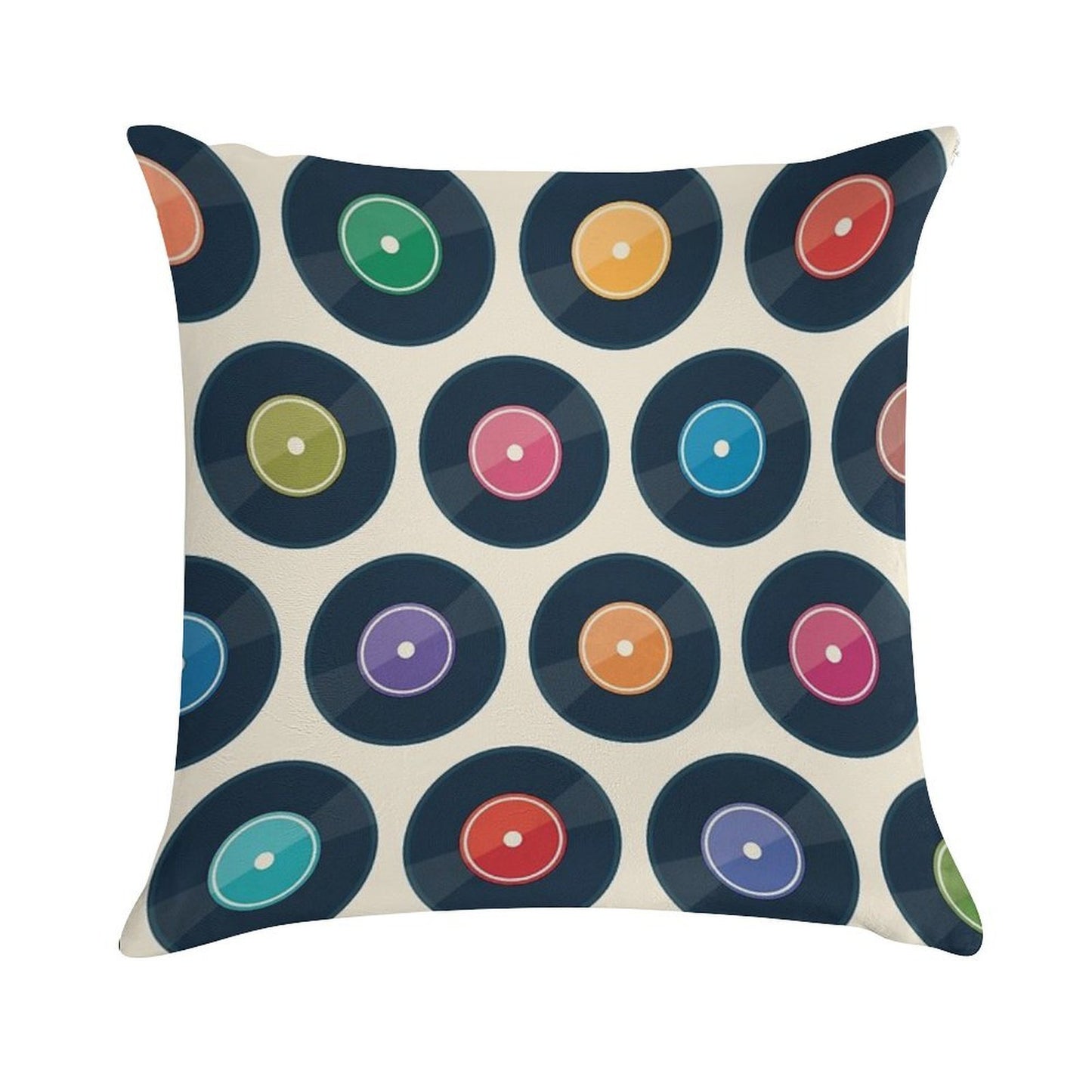 Vinyl Record Collection Soft Shrink-Resistant Throw Pillow